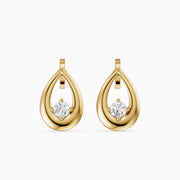 Nerine Round Lab Grown Diamond Teardrop Drop Earrings
