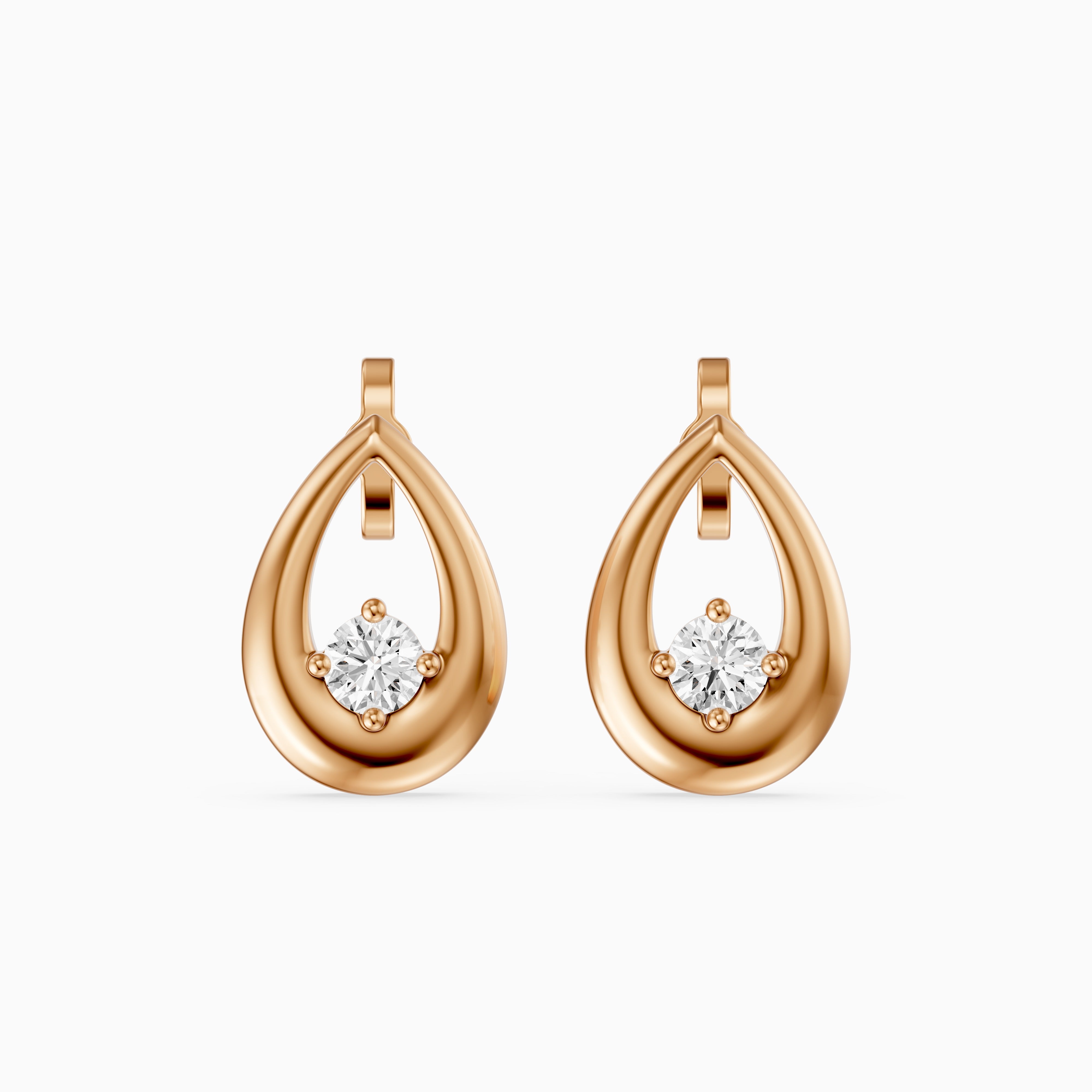 Nerine Round Lab Grown Diamond Teardrop Drop Earrings