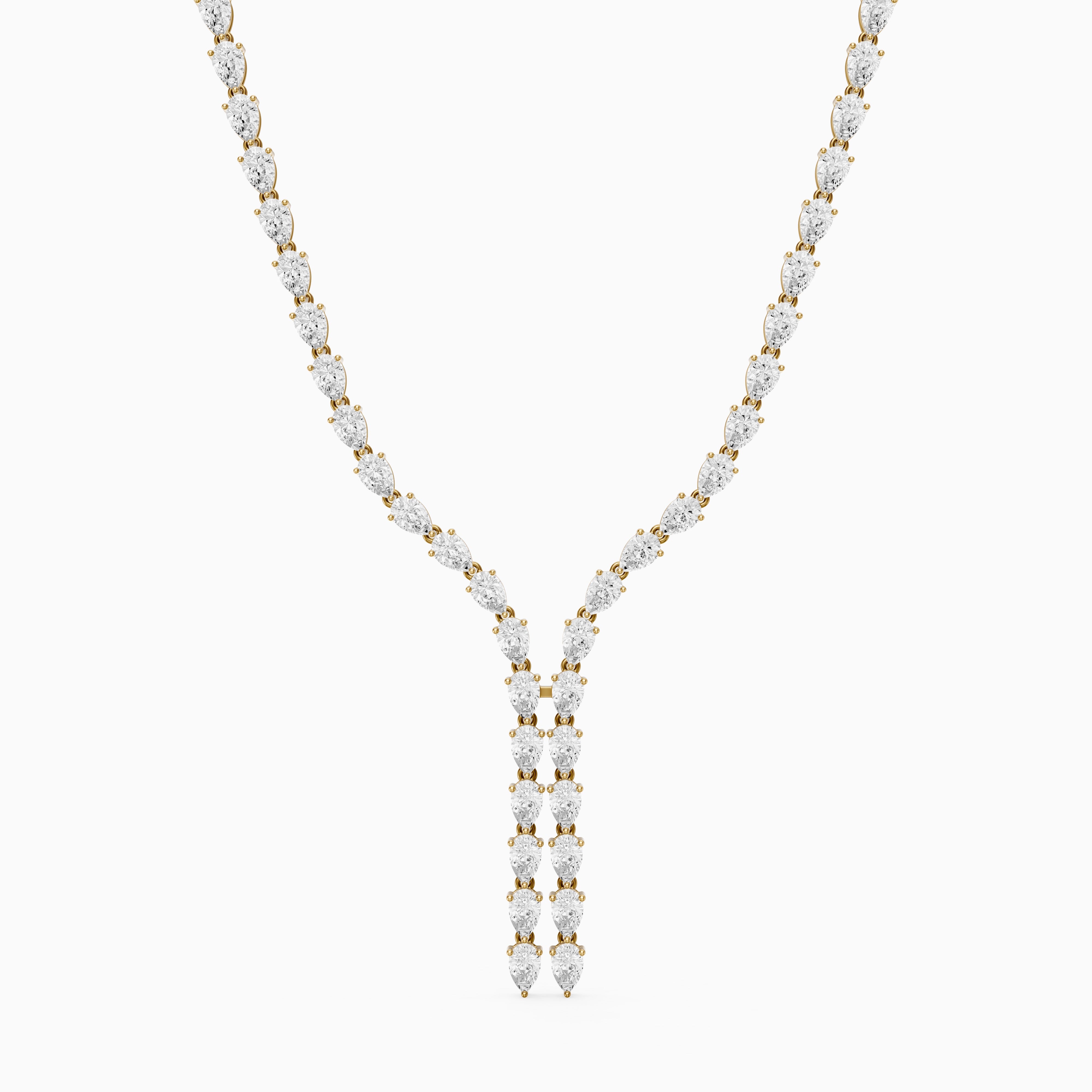 Aniyah Pear Lab Grown Diamond Split Tennis Necklace