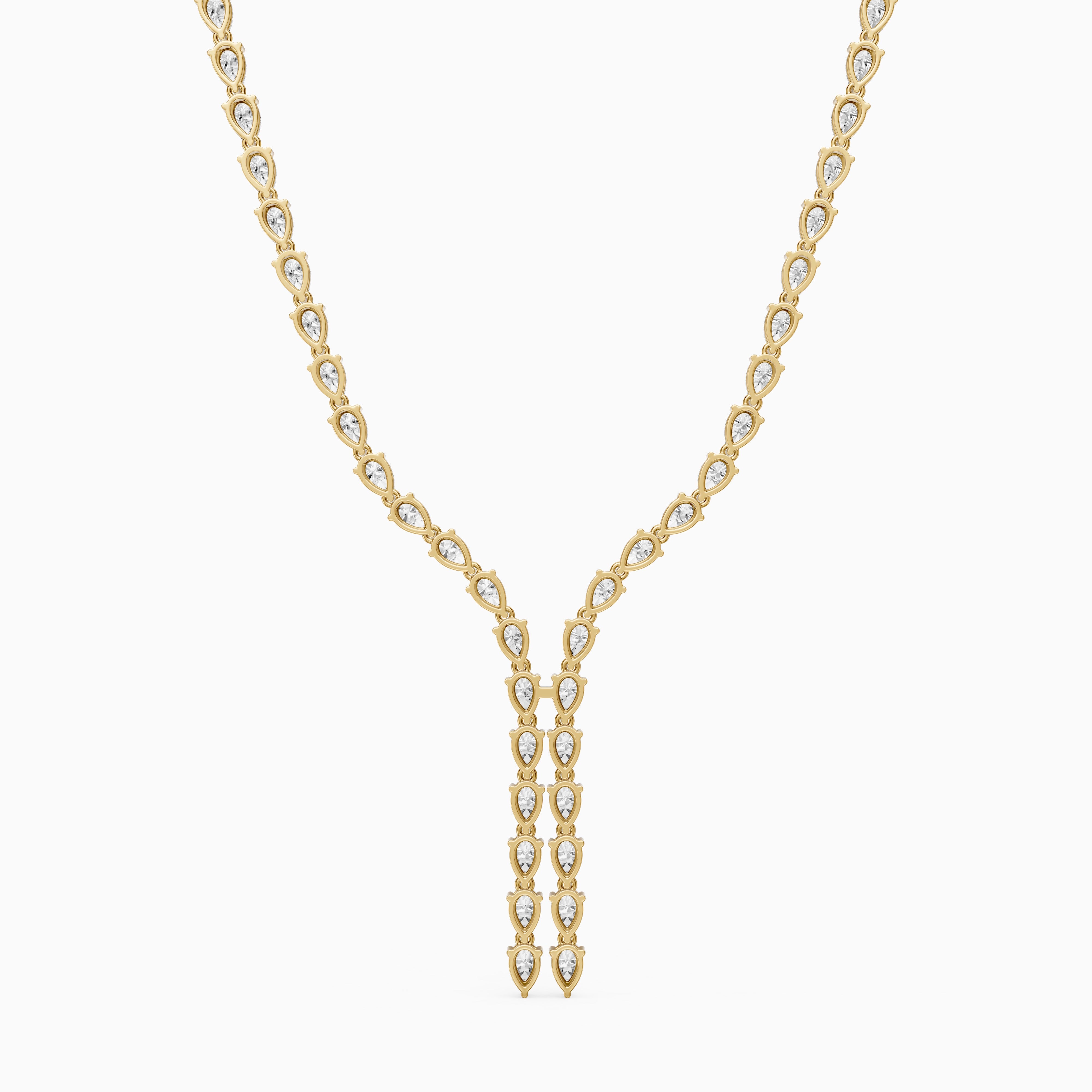 Aniyah Pear Lab Grown Diamond Split Tennis Necklace