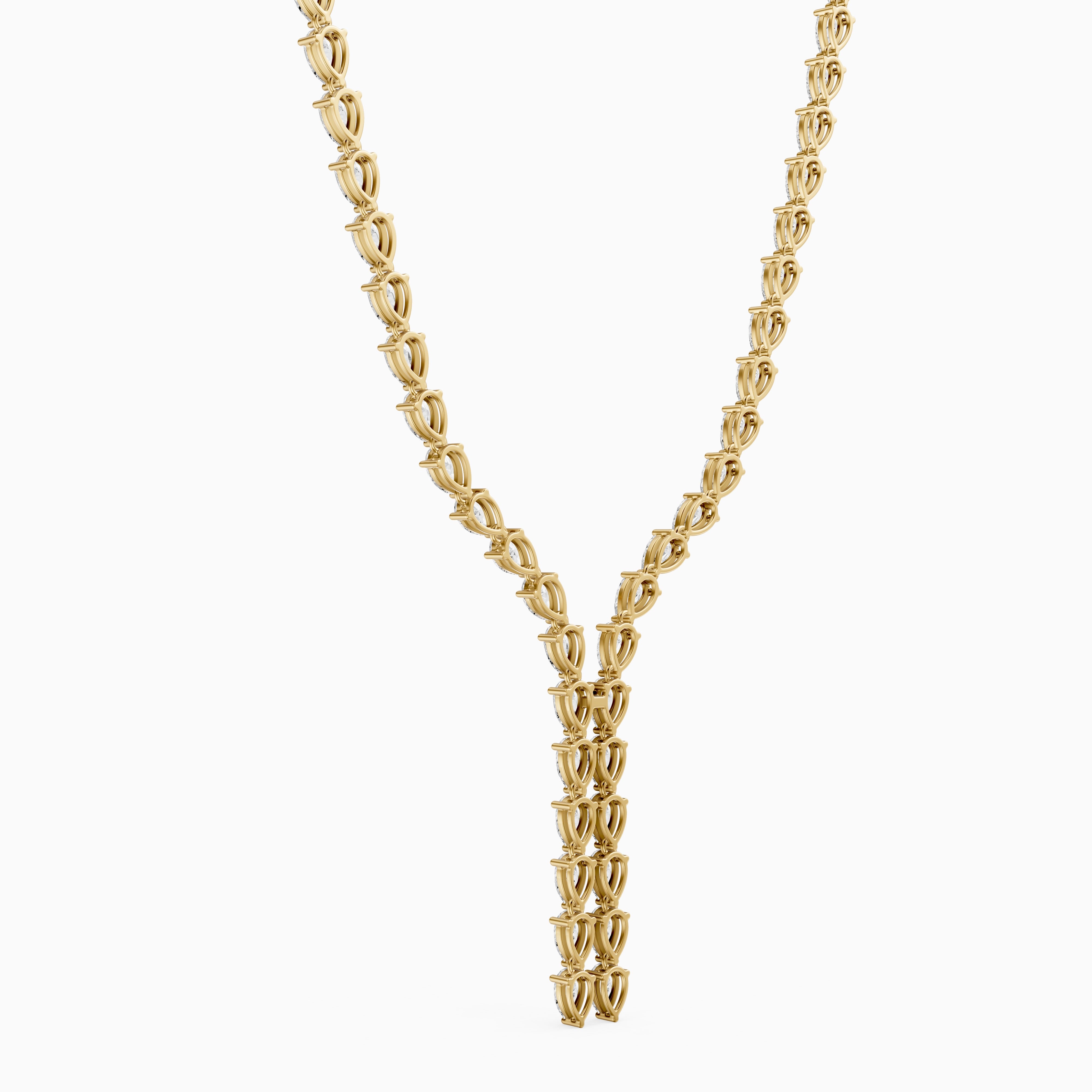 Aniyah Pear Lab Grown Diamond Split Tennis Necklace