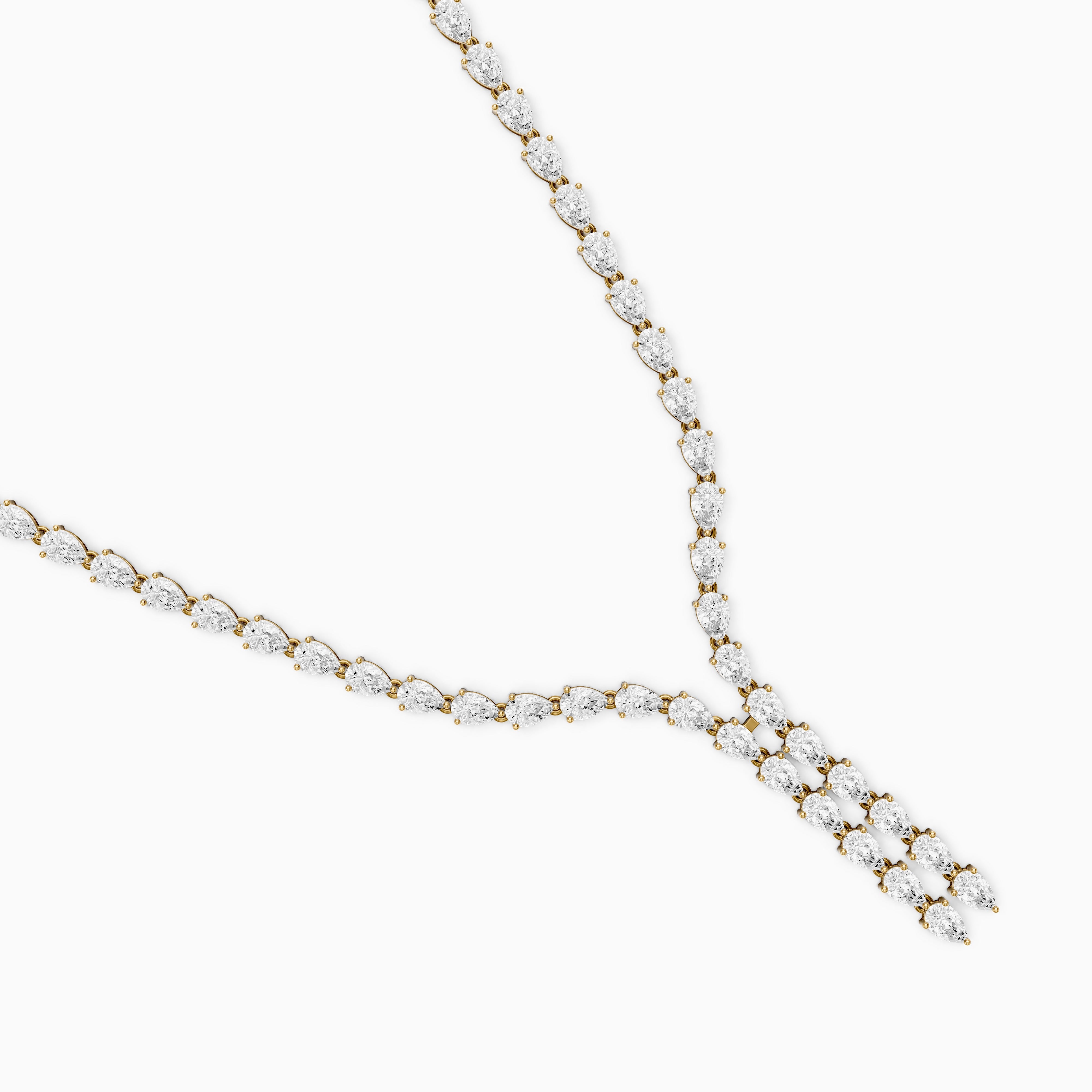 Aniyah Pear Lab Grown Diamond Split Tennis Necklace