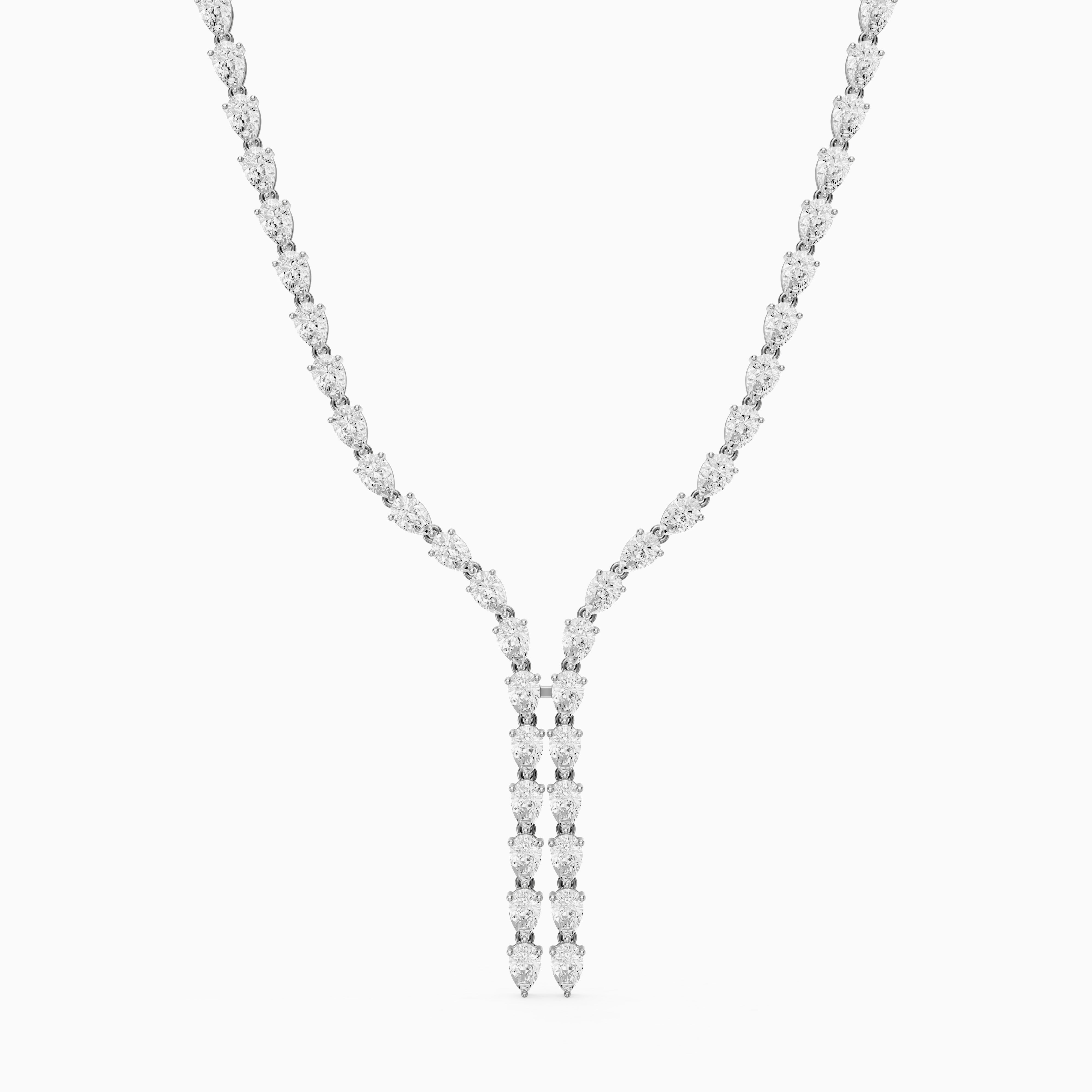 Aniyah Pear Lab Grown Diamond Split Tennis Necklace