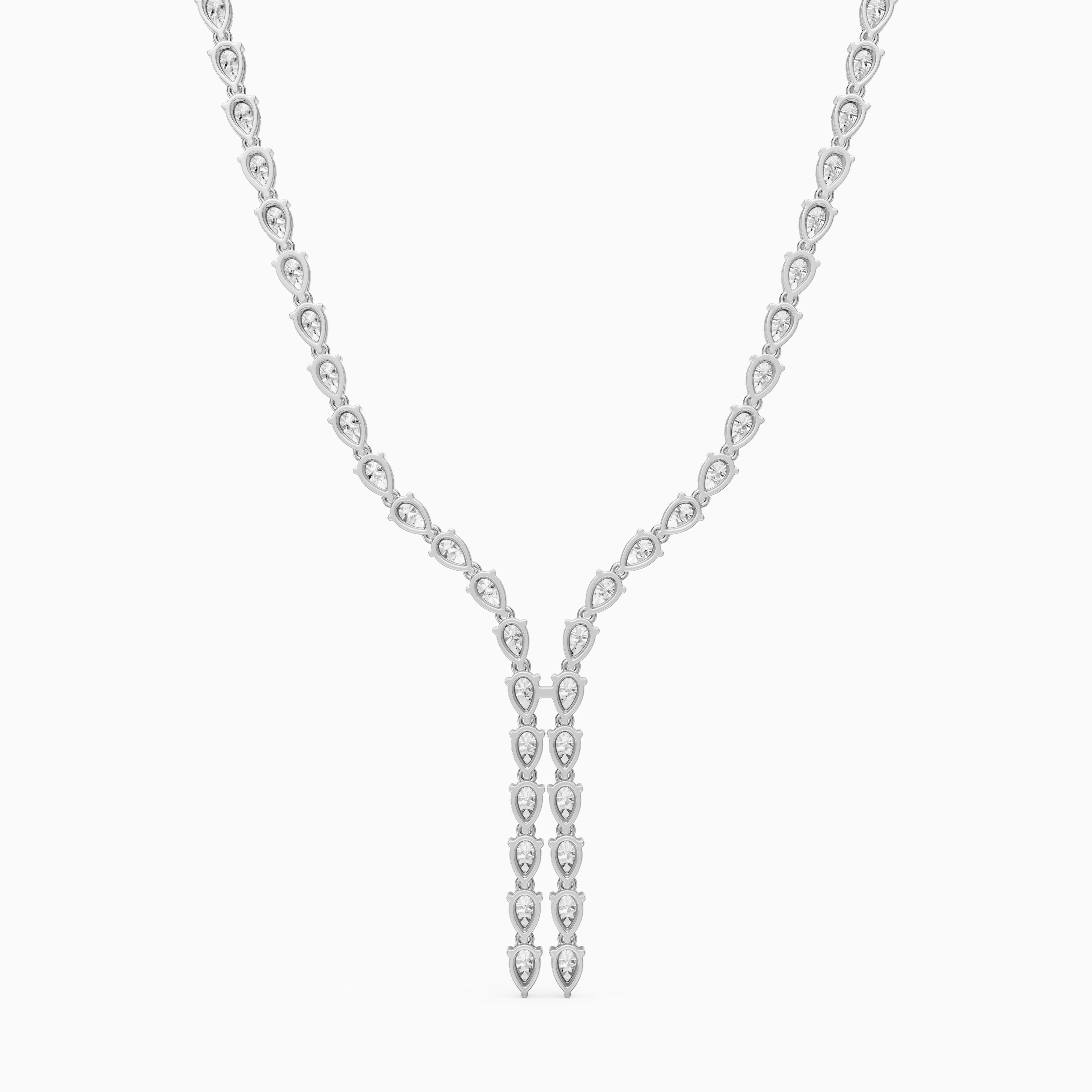 Aniyah Pear Lab Grown Diamond Split Tennis Necklace