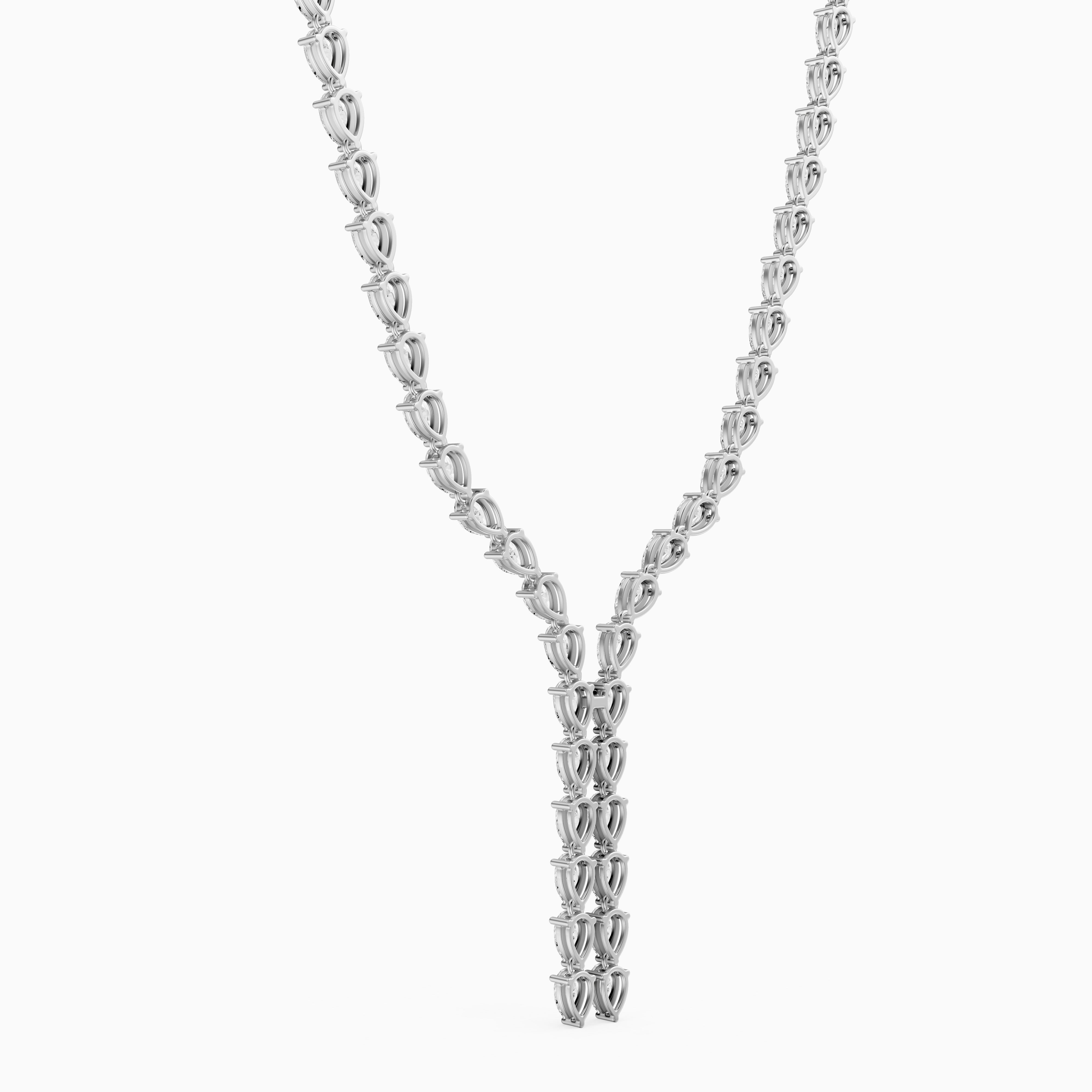 Aniyah Pear Lab Grown Diamond Split Tennis Necklace