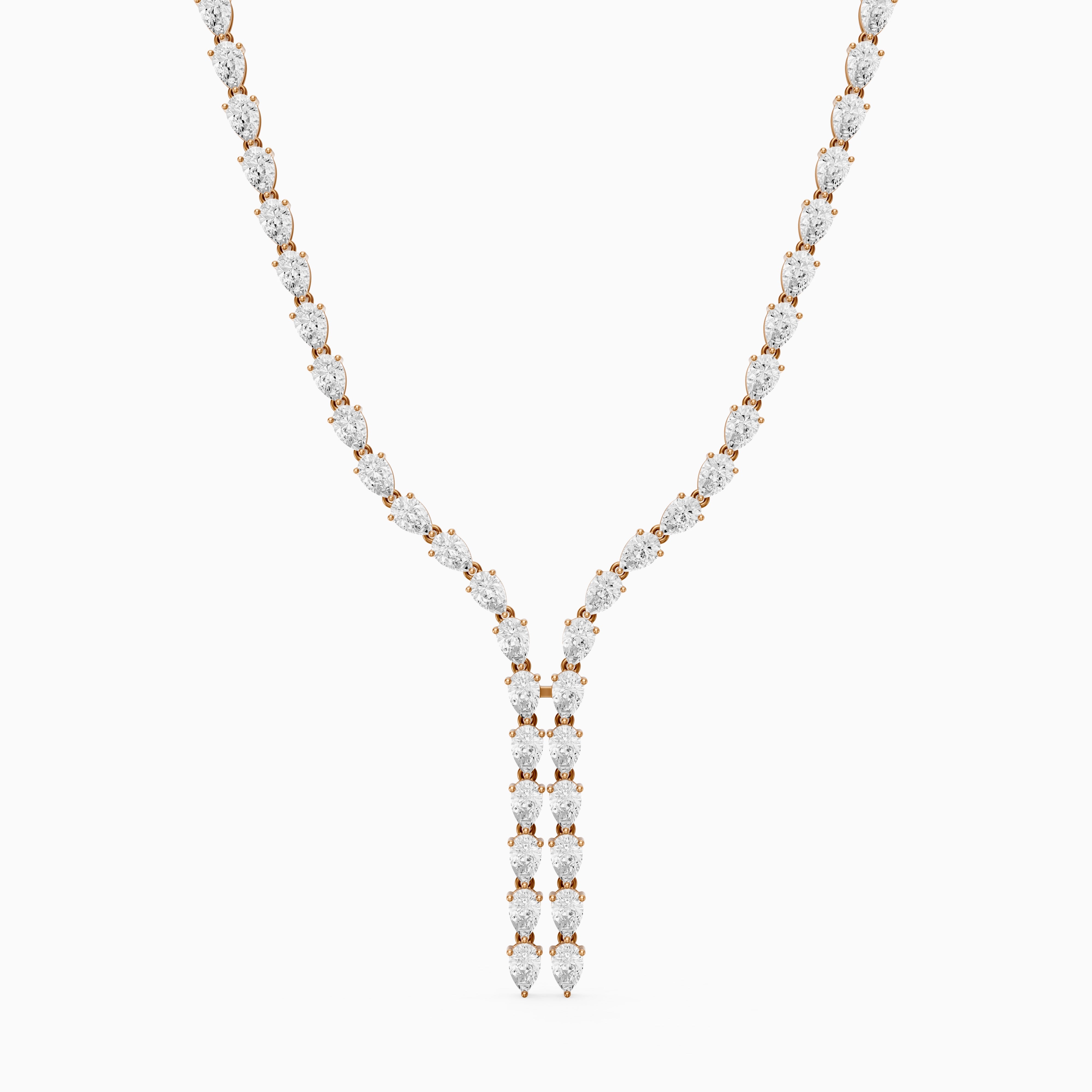 Aniyah Pear Lab Grown Diamond Split Tennis Necklace