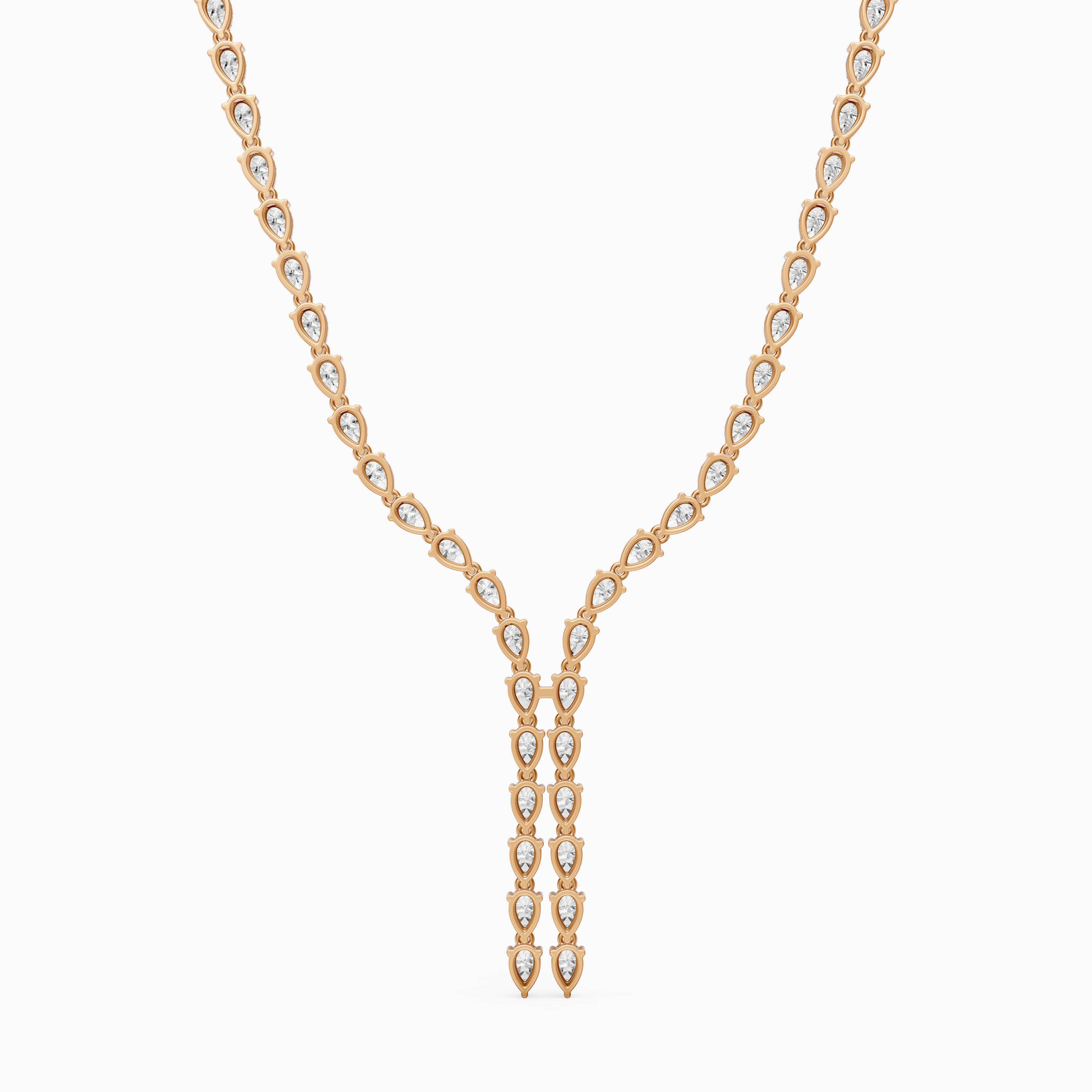 Aniyah Pear Lab Grown Diamond Split Tennis Necklace