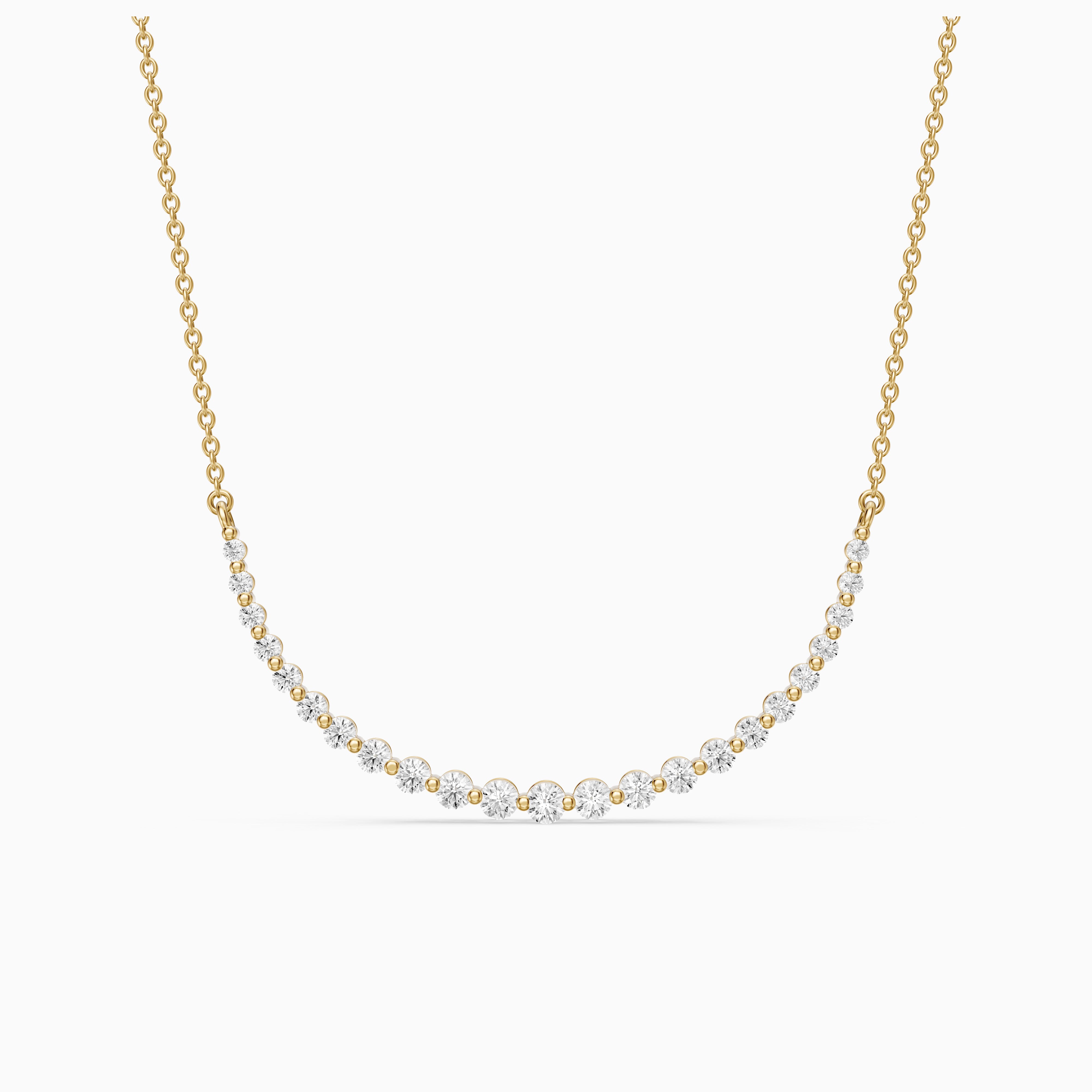Francesca Graduated Round Lab Grown Diamond Curve Necklace