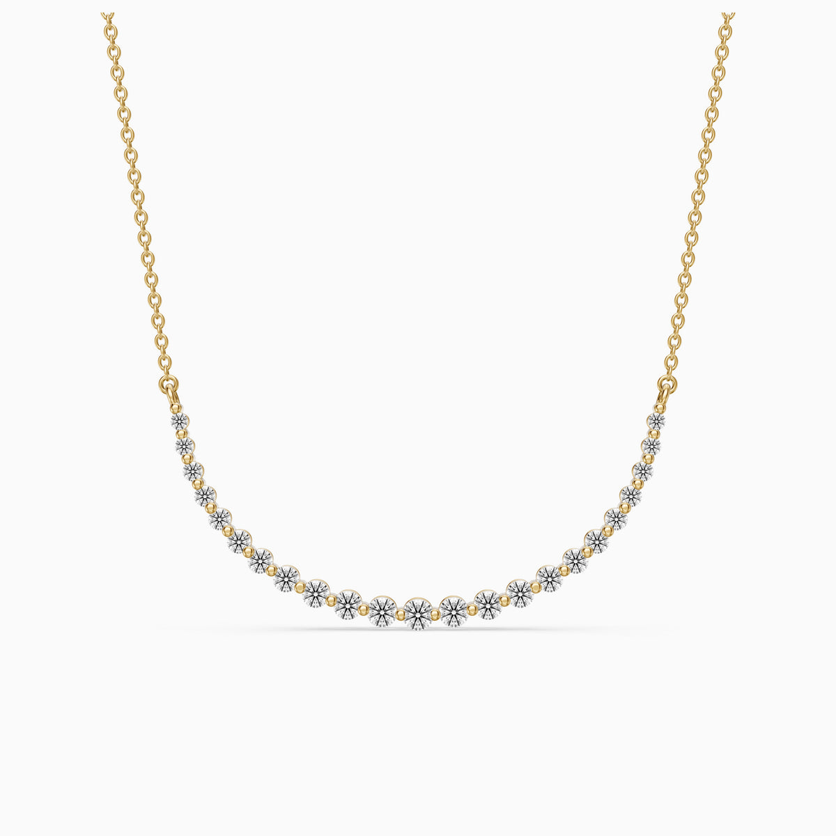 Francesca Graduated Round Lab Grown Diamond Curve Necklace