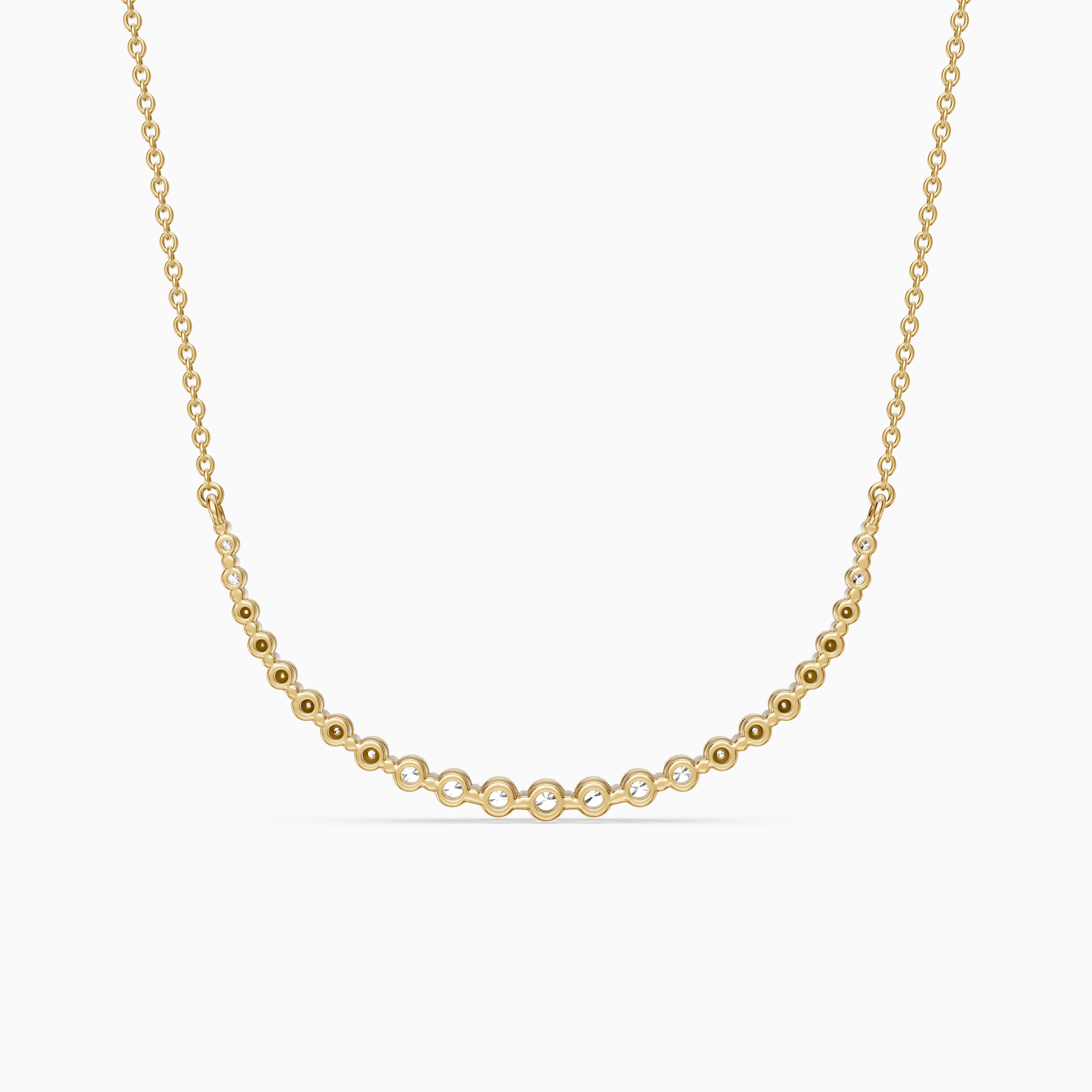 Francesca Graduated Round Lab Grown Diamond Curve Necklace