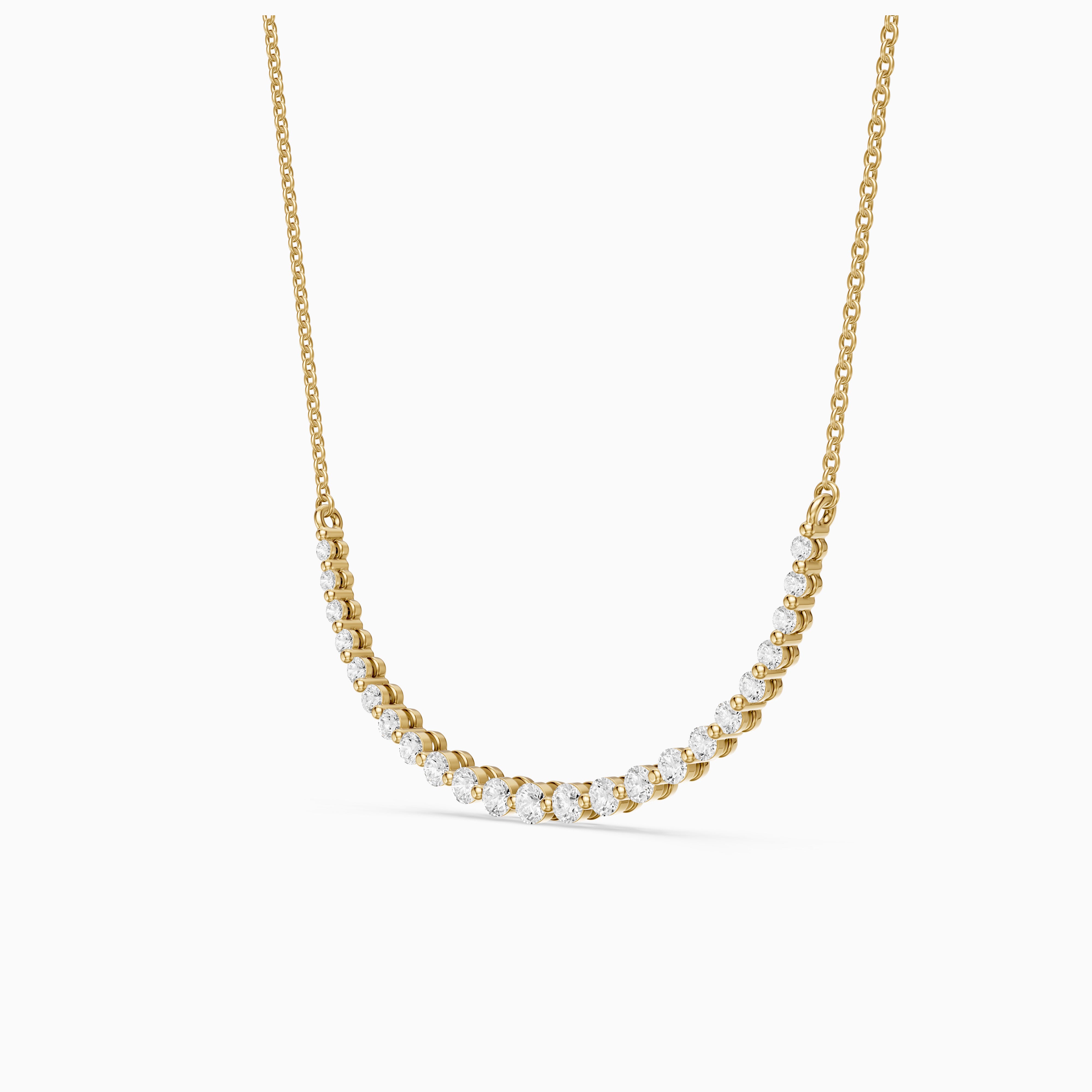 Francesca Graduated Round Lab Grown Diamond Curve Necklace