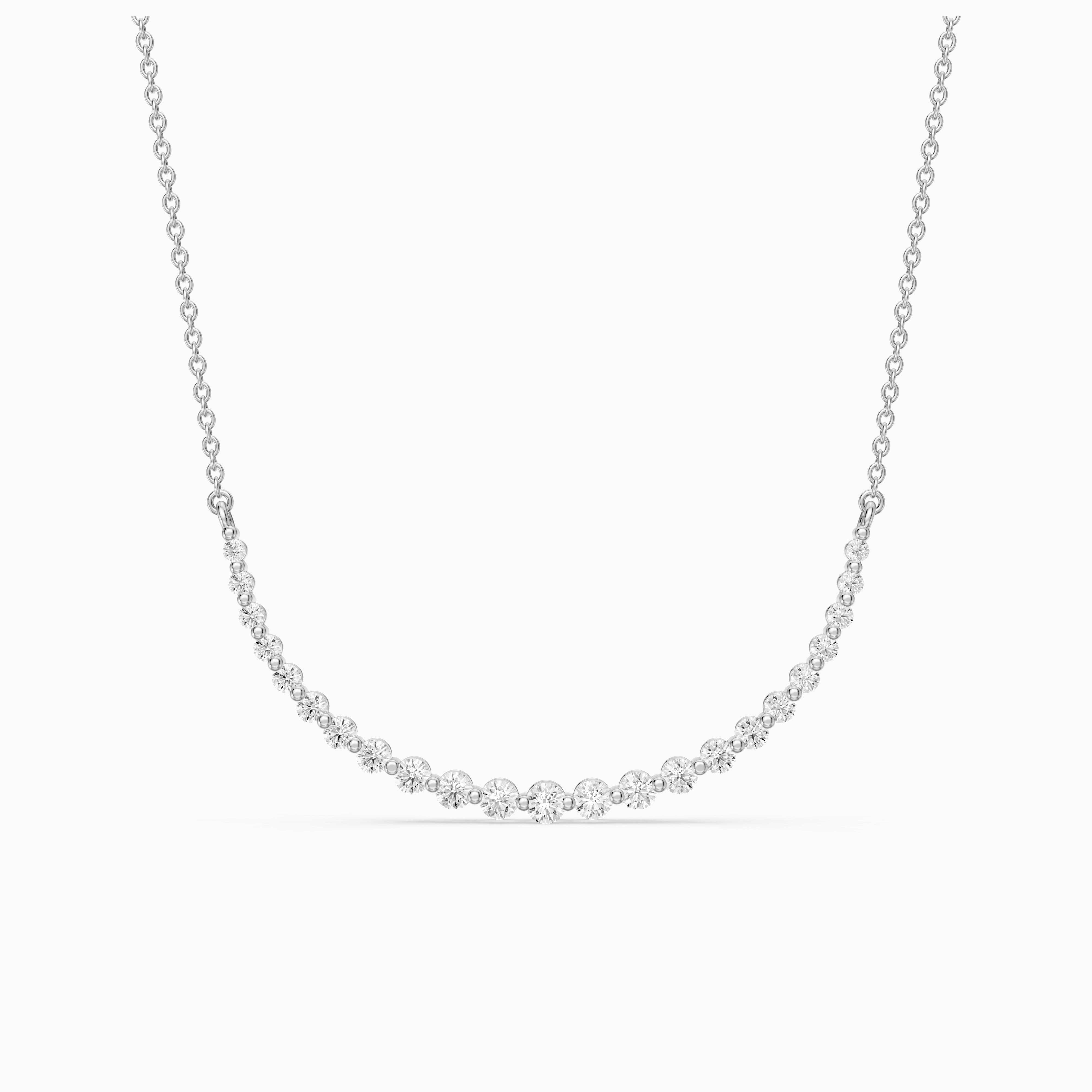 Francesca Graduated Round Lab Grown Diamond Curve Necklace