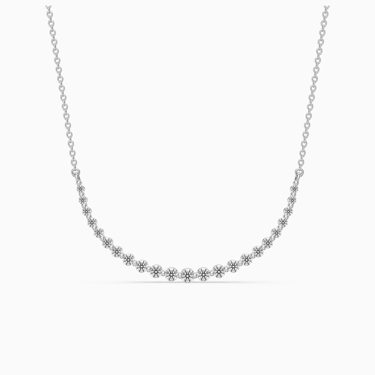 Francesca Graduated Round Lab Grown Diamond Curve Necklace