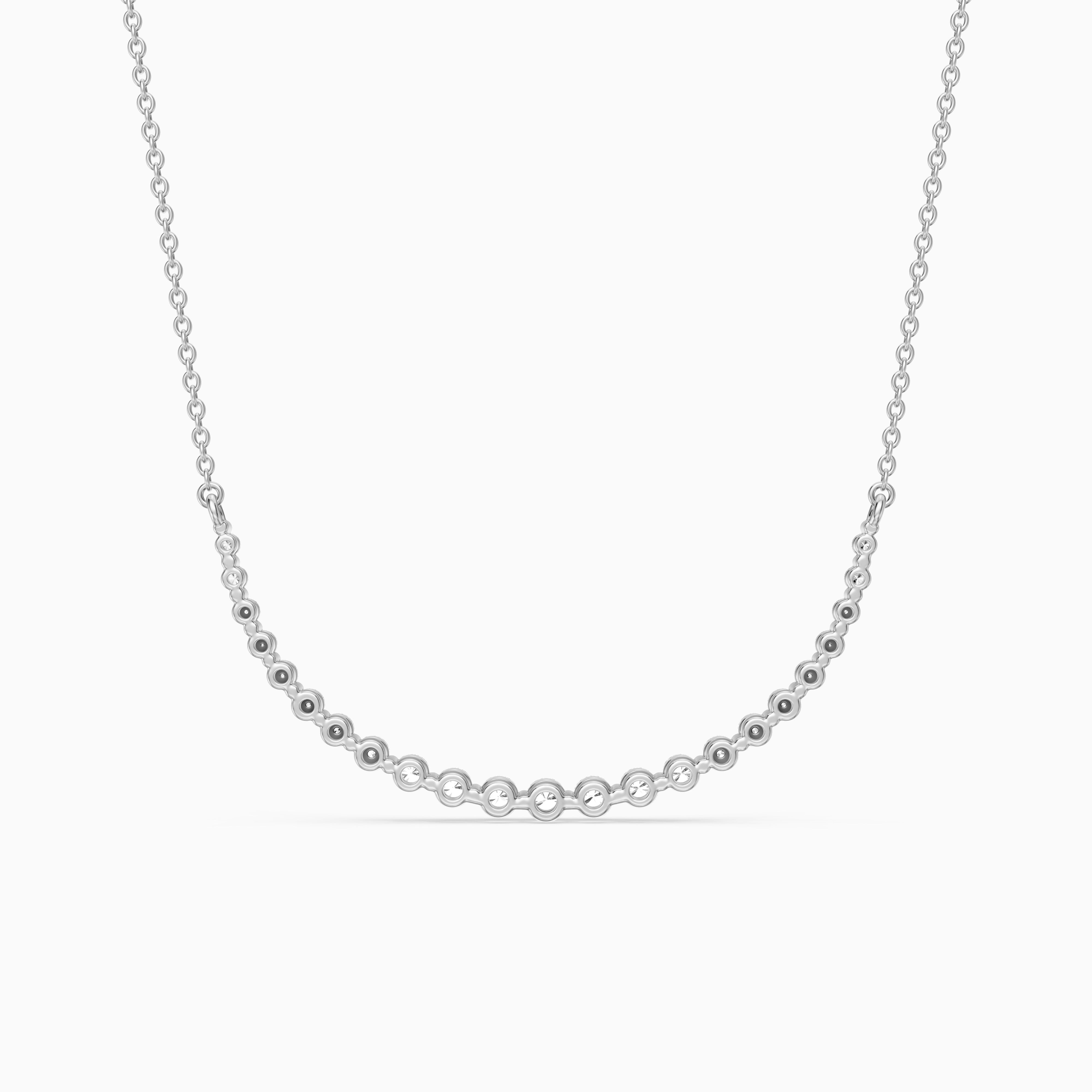 Francesca Graduated Round Lab Grown Diamond Curve Necklace