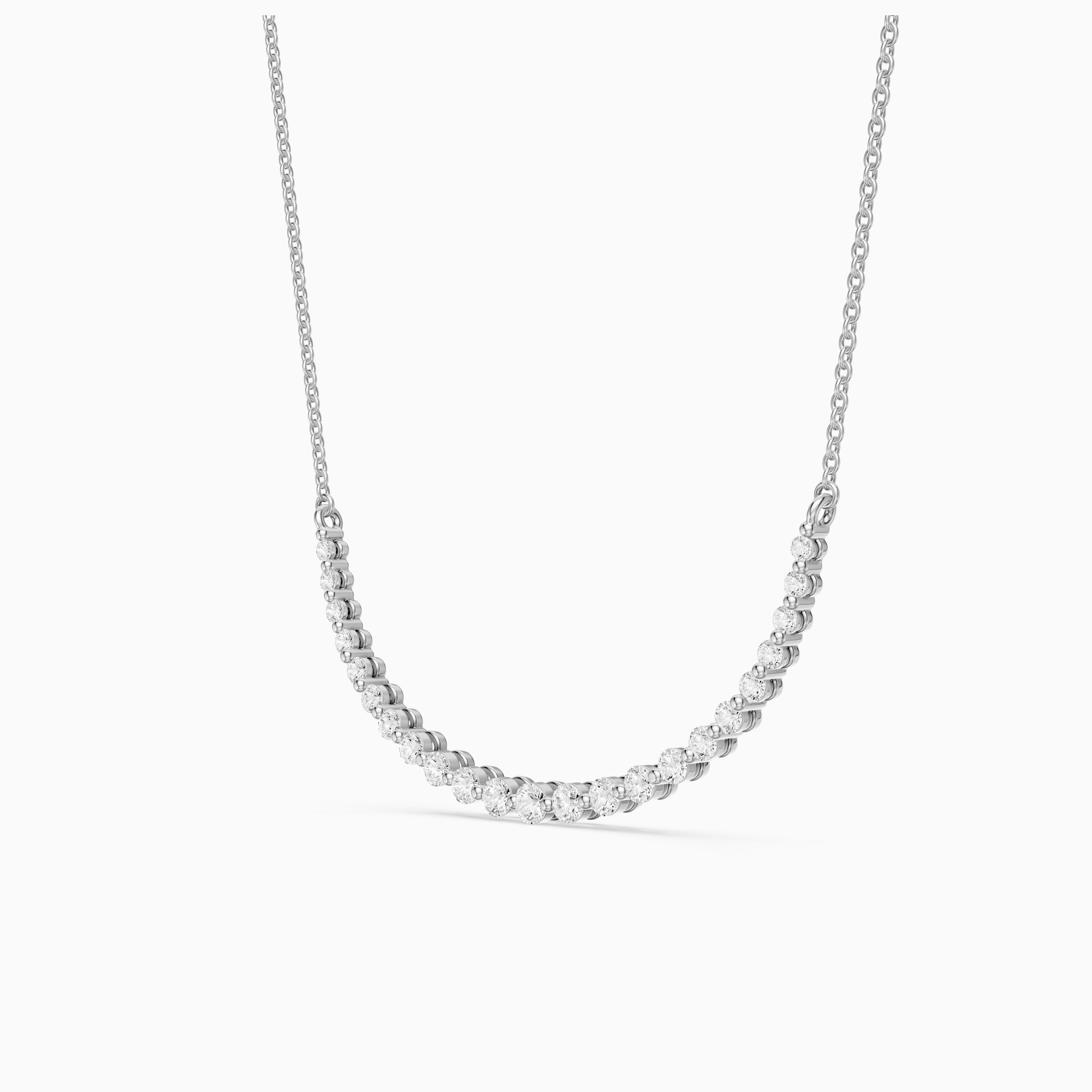 Francesca Graduated Round Lab Grown Diamond Curve Necklace