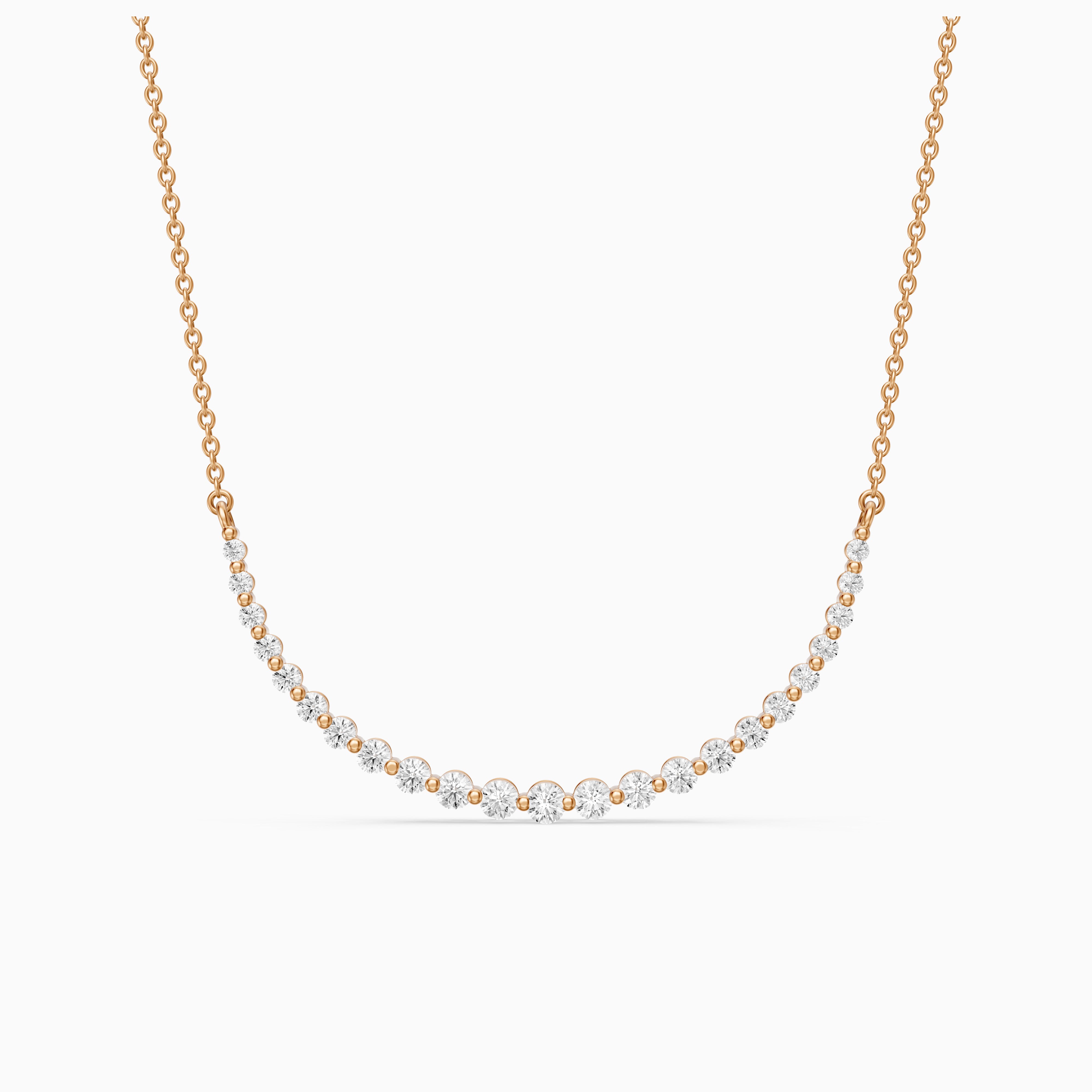 Francesca Graduated Round Lab Grown Diamond Curve Necklace