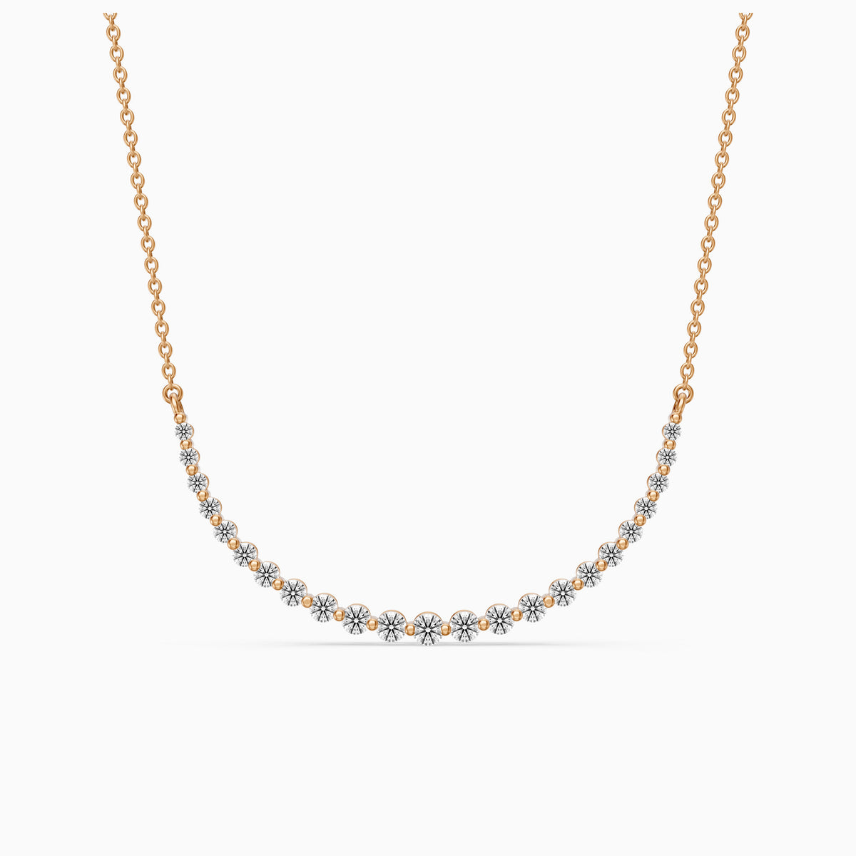 Francesca Graduated Round Lab Grown Diamond Curve Necklace