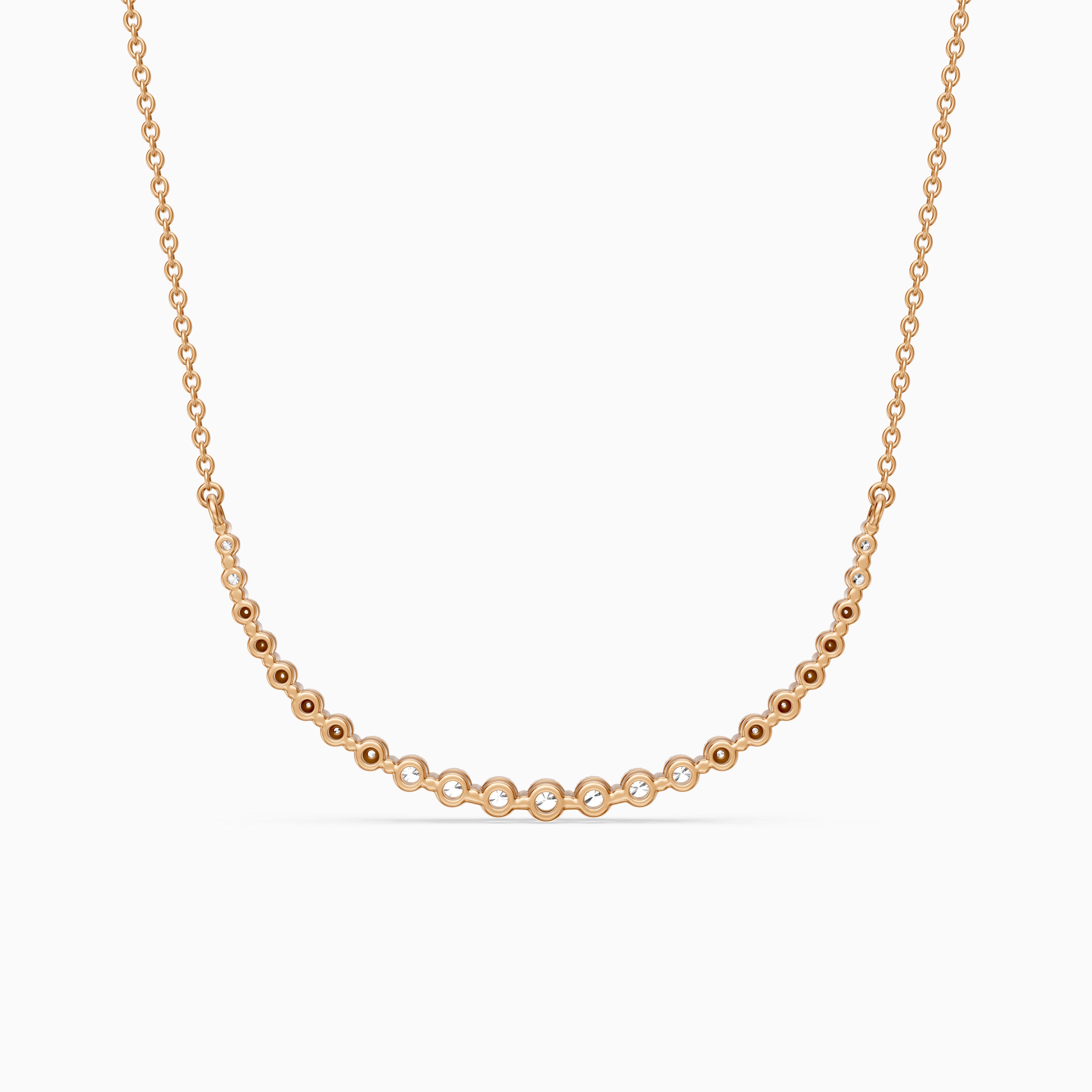 Francesca Graduated Round Lab Grown Diamond Curve Necklace