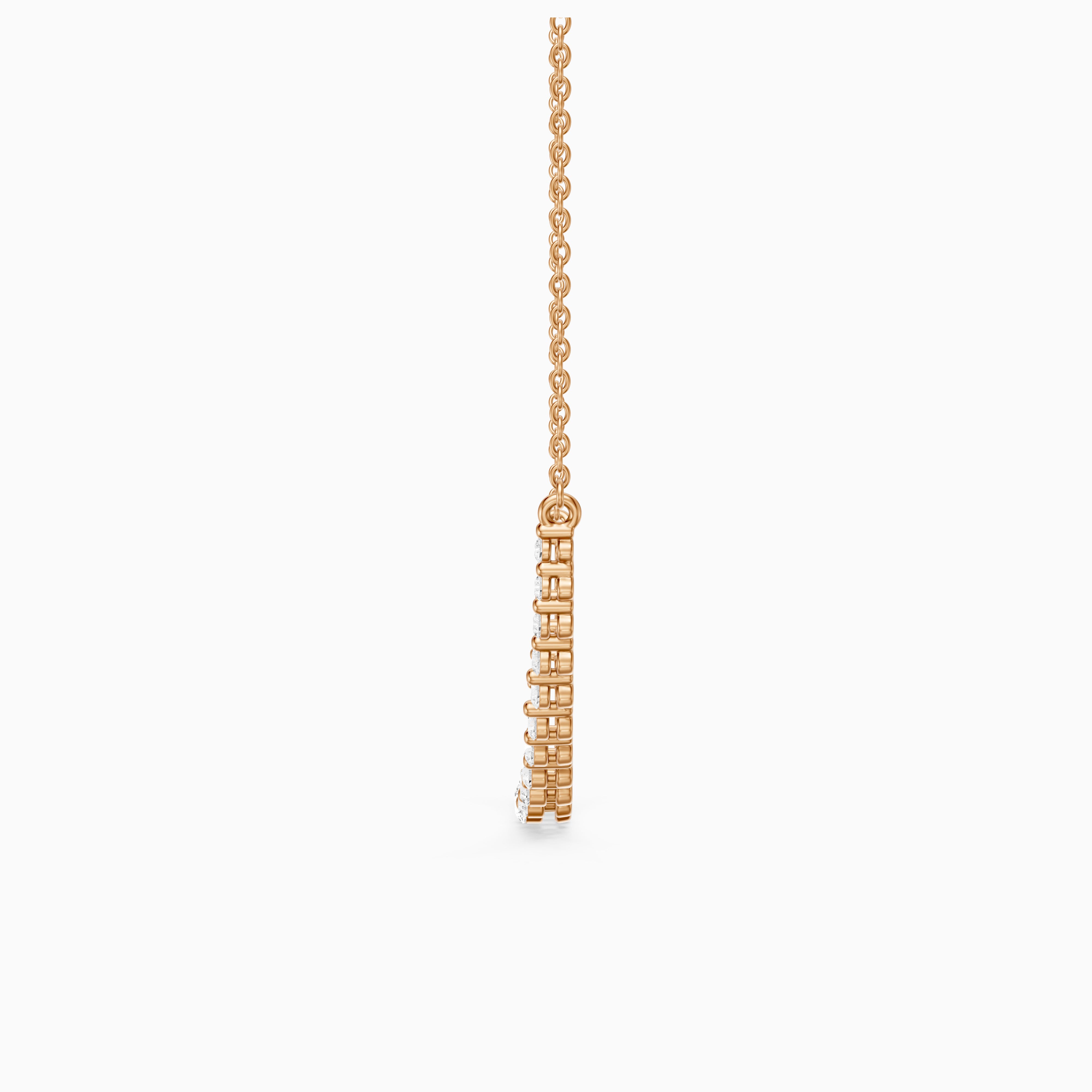 Francesca Graduated Round Lab Grown Diamond Curve Necklace