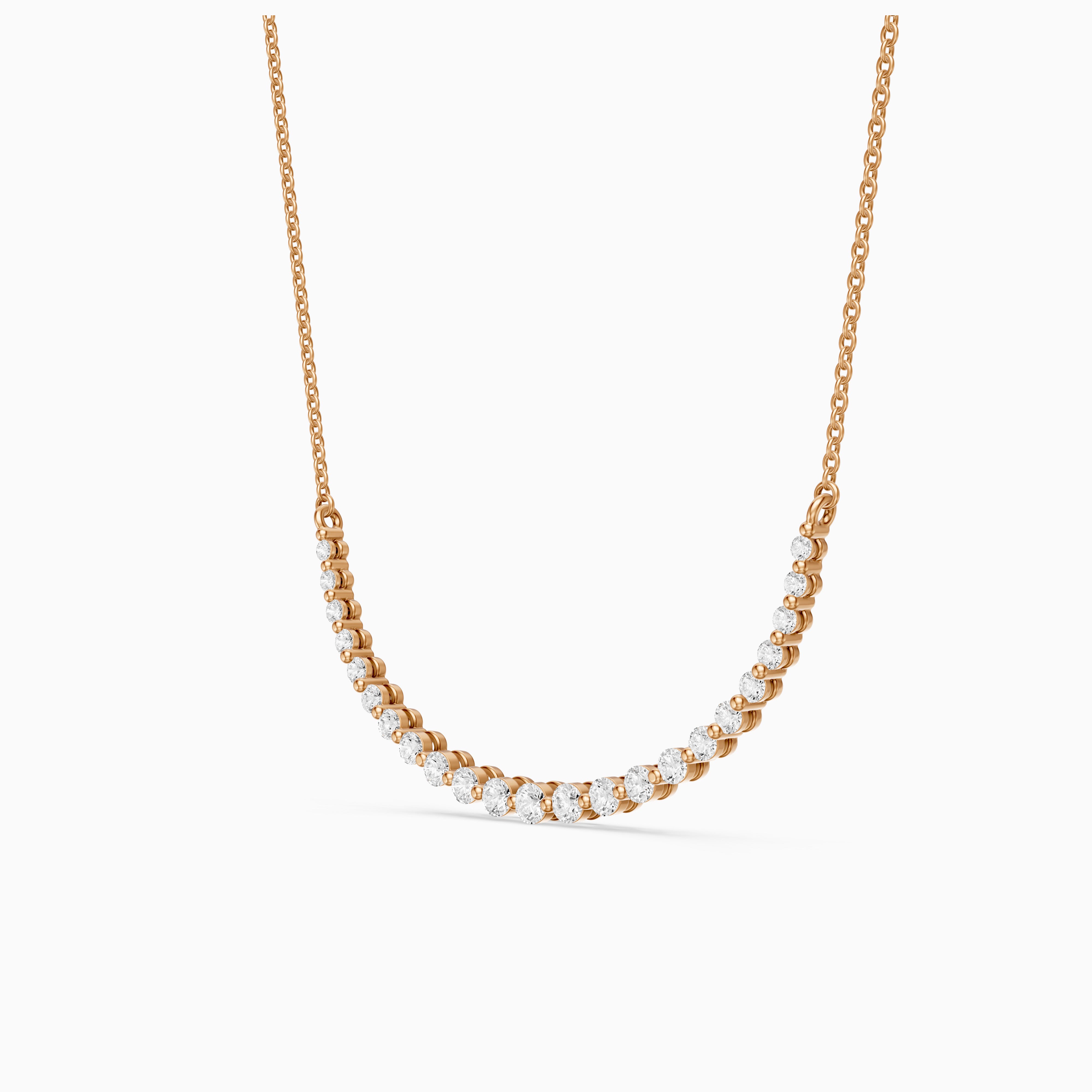 Francesca Graduated Round Lab Grown Diamond Curve Necklace