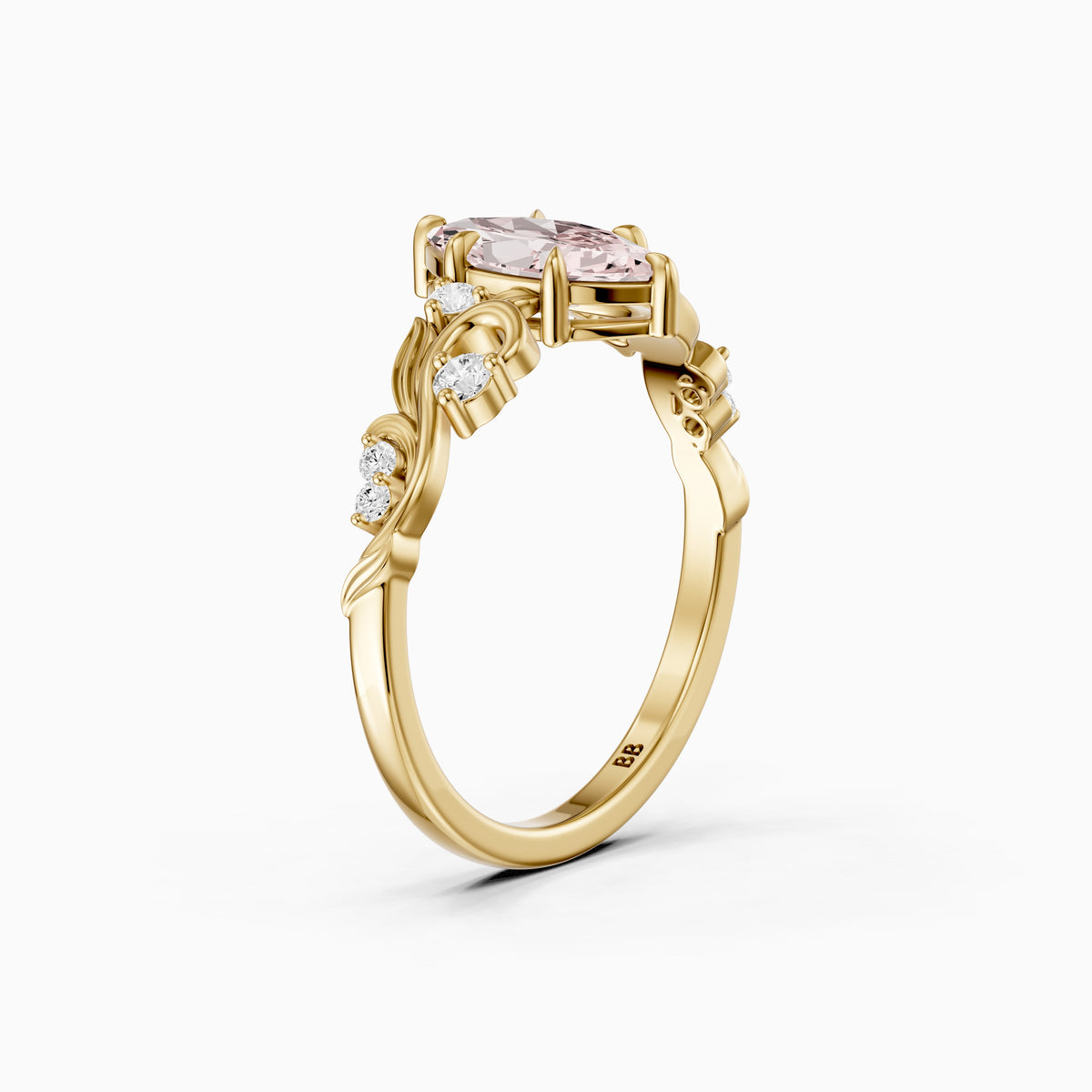 Brodie Marquise Cut Nature Inspired Pink Lab Grown Diamond Ring