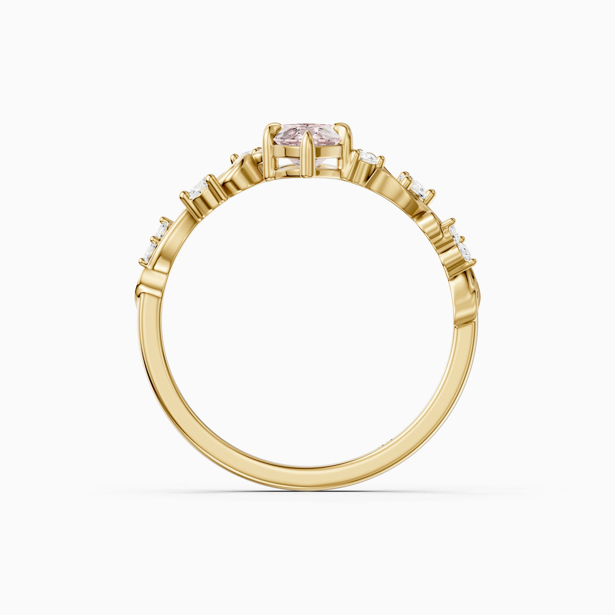 Brodie Marquise Cut Nature Inspired Pink Lab Grown Diamond Ring