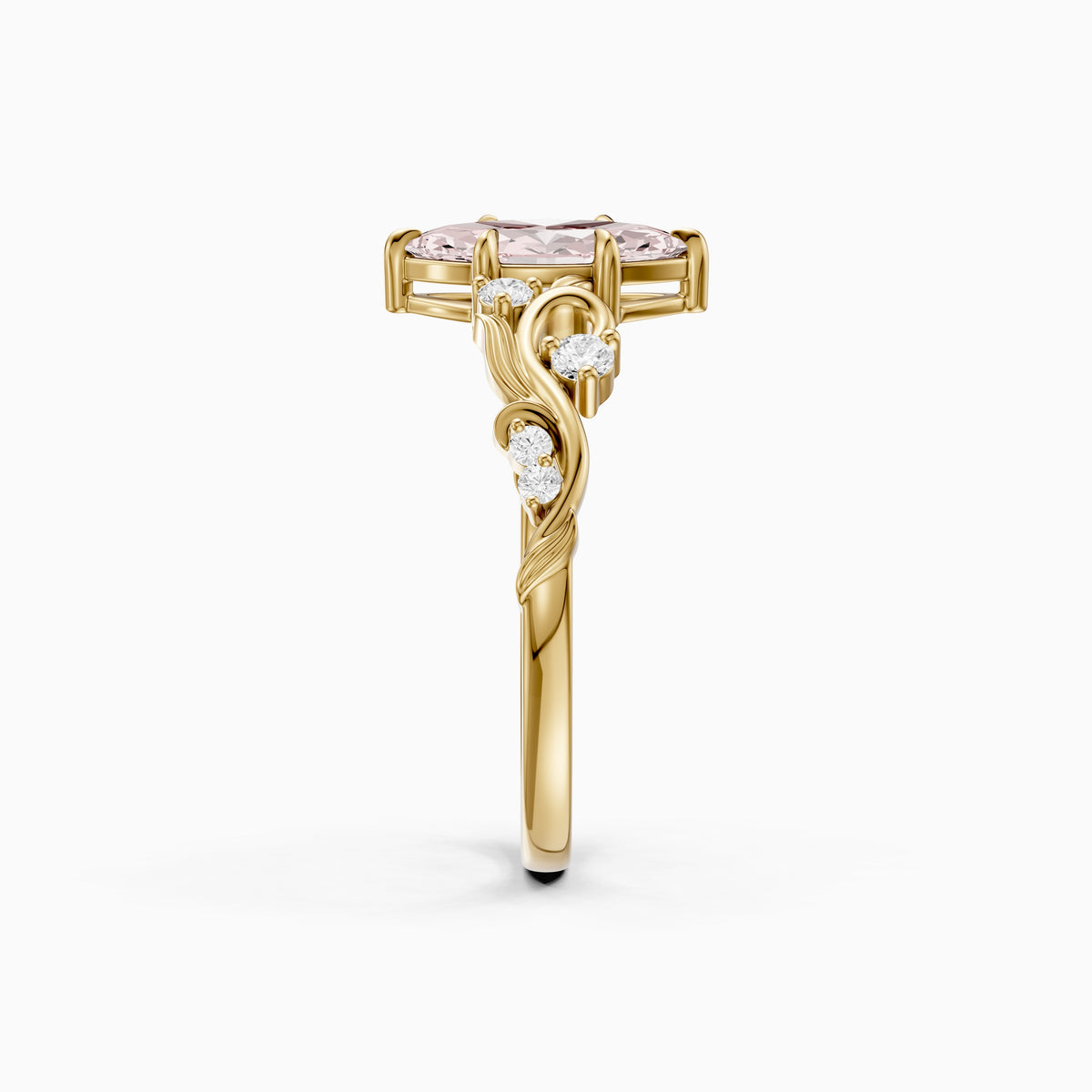 Brodie Marquise Cut Nature Inspired Pink Lab Grown Diamond Ring