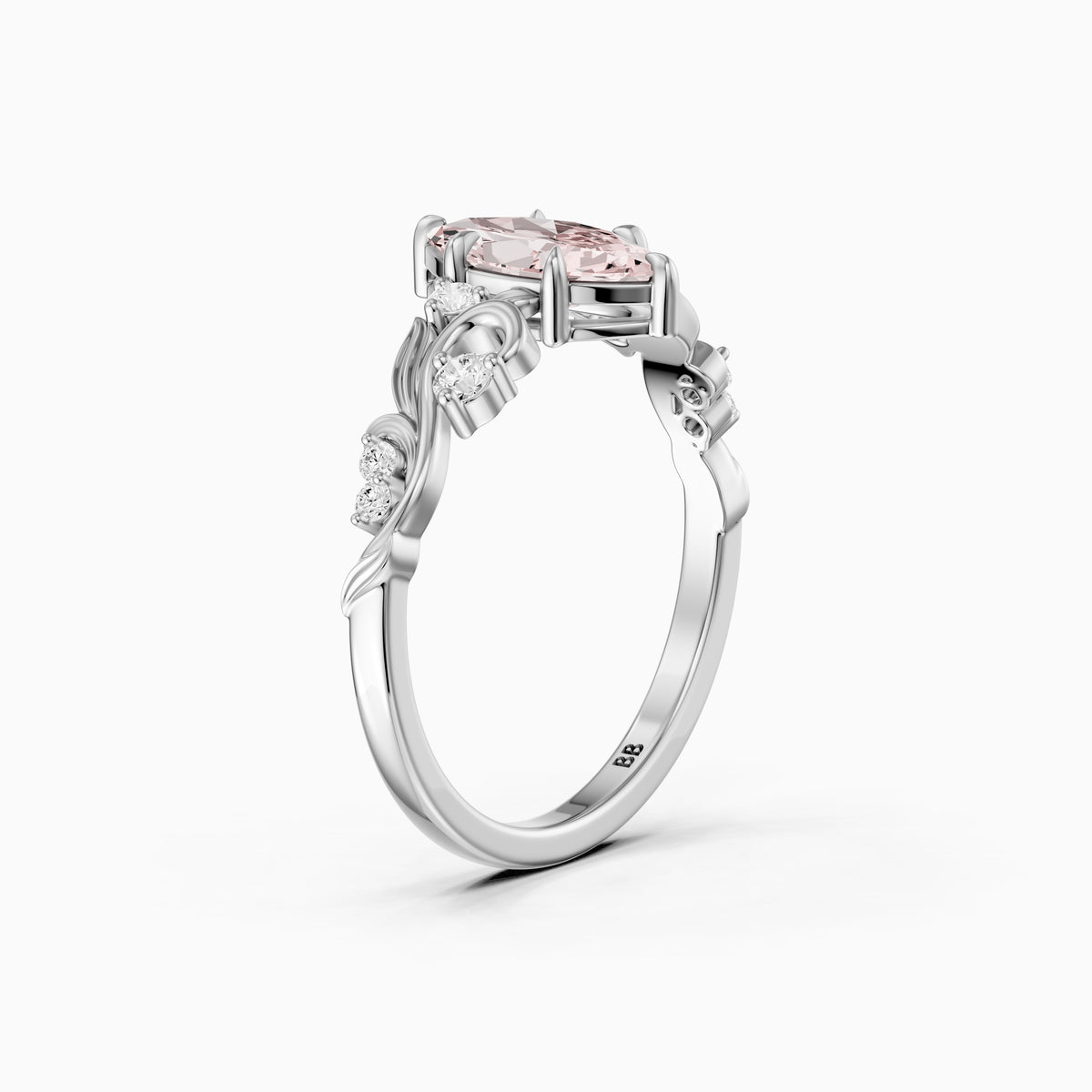 Brodie Marquise Cut Nature Inspired Pink Lab Grown Diamond Ring