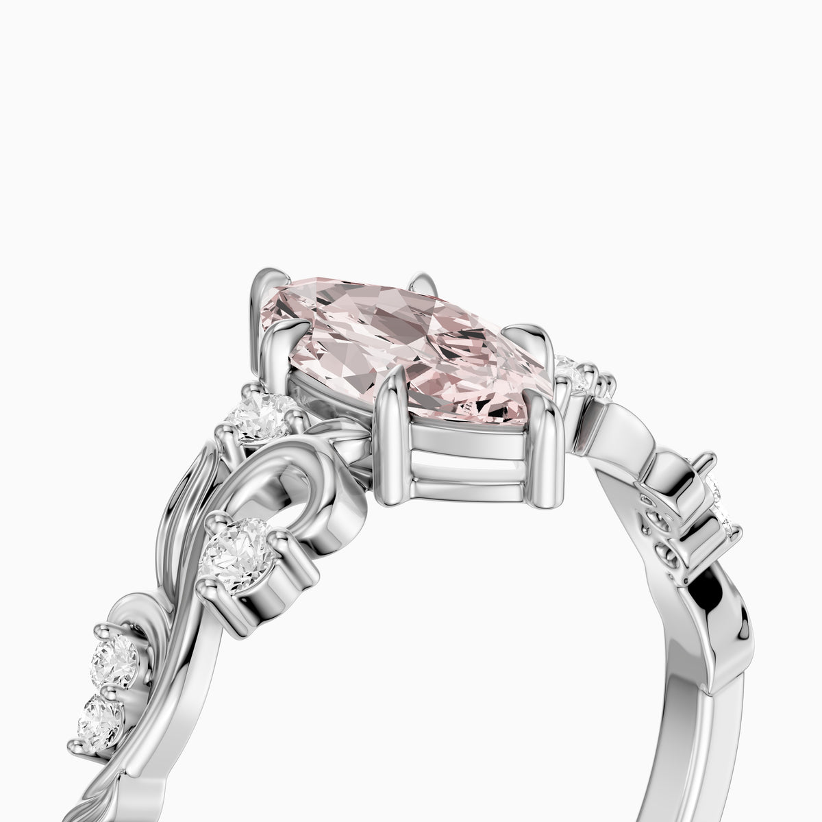 Brodie Marquise Cut Nature Inspired Pink Lab Grown Diamond Ring