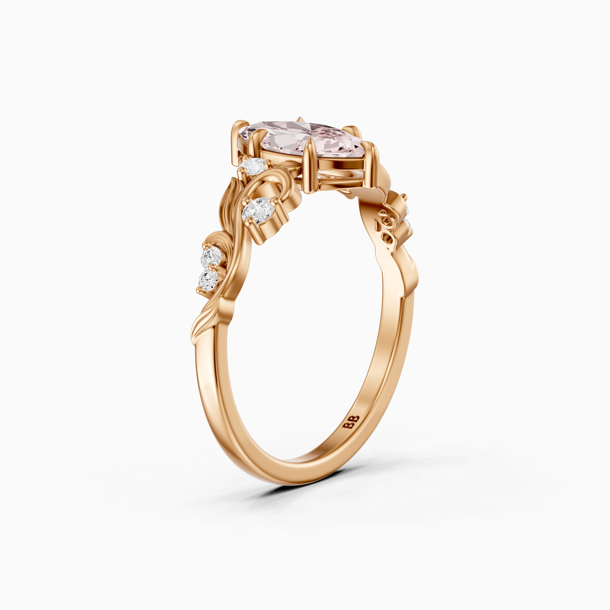 Brodie Marquise Cut Nature Inspired Pink Lab Grown Diamond Ring