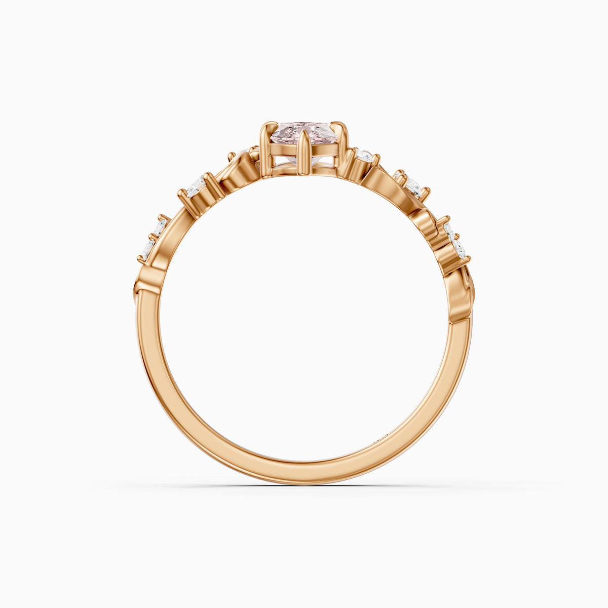 Brodie Marquise Cut Nature Inspired Pink Lab Grown Diamond Ring