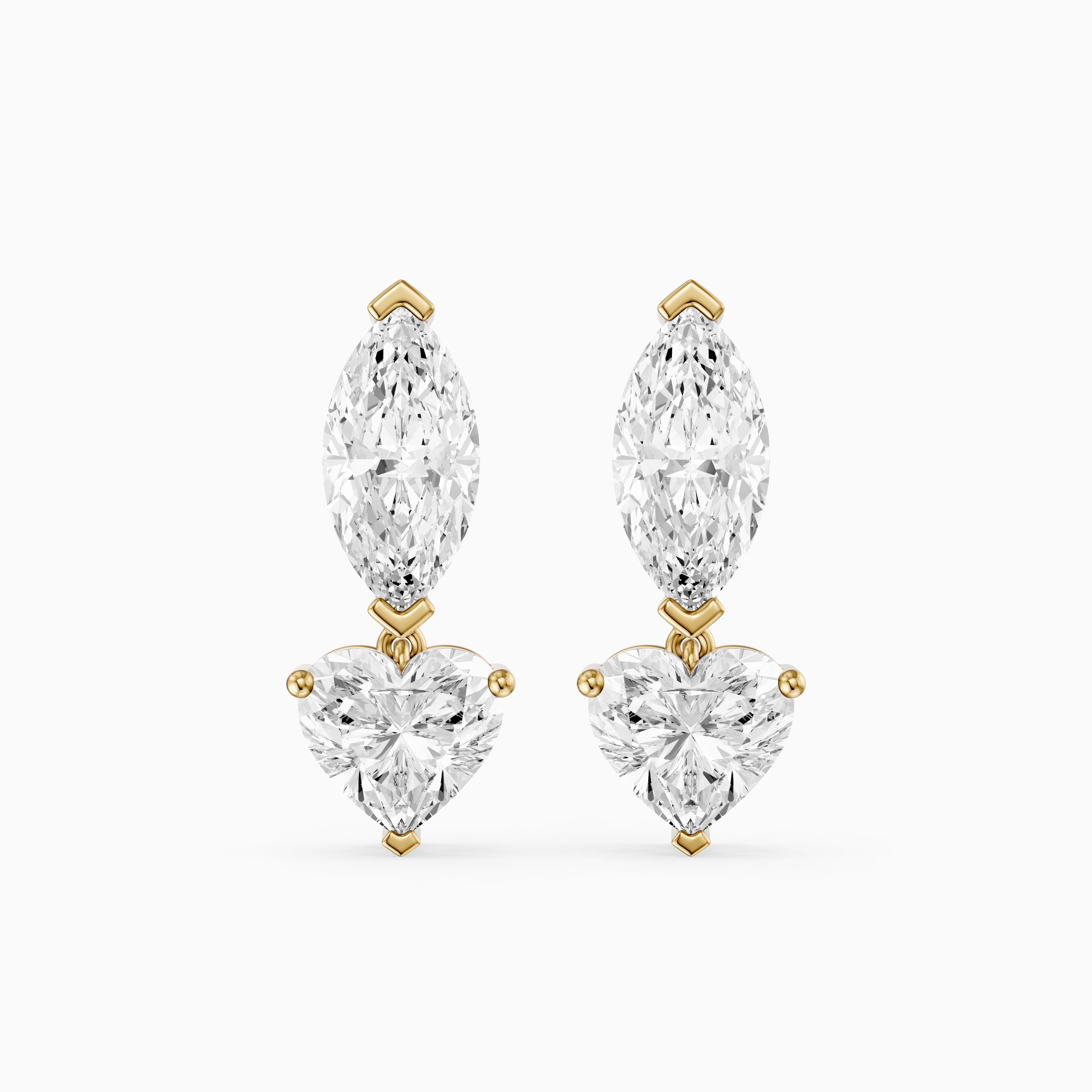 Saylor Marquise and Heart Shape Lab Grown Diamond Drop Earrings