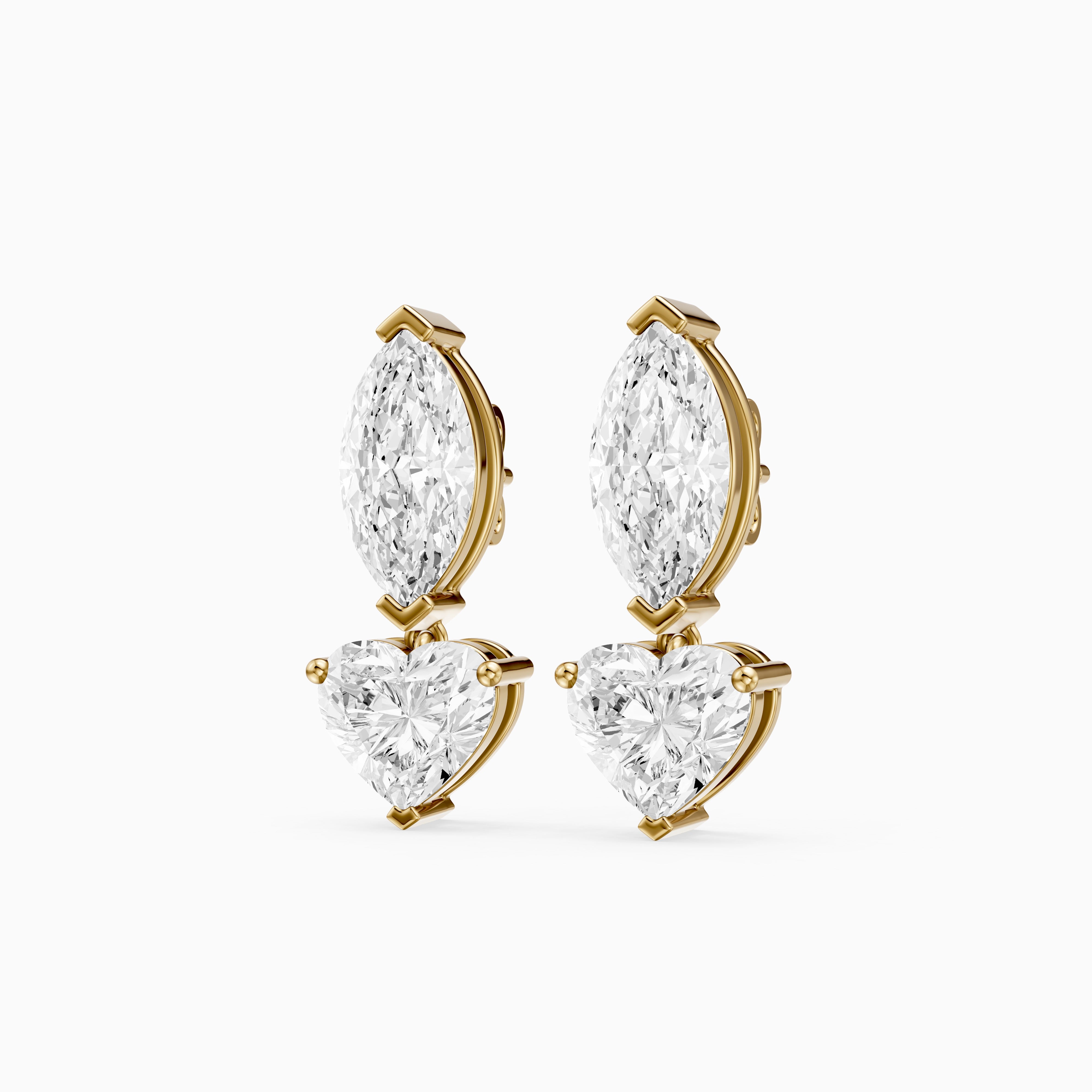 Saylor Marquise and Heart Shape Lab Grown Diamond Drop Earrings