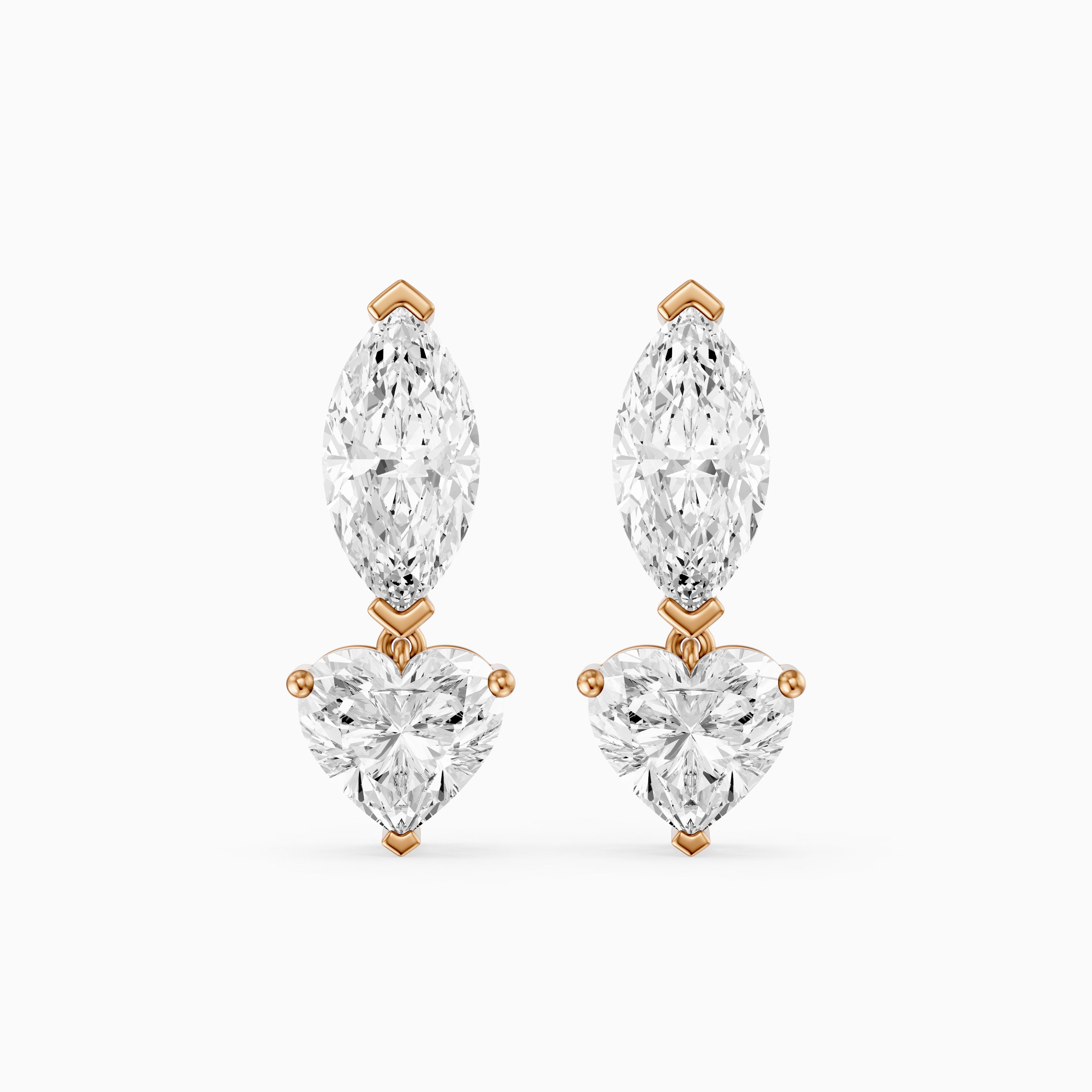 Saylor Marquise and Heart Shape Lab Grown Diamond Drop Earrings