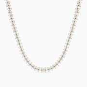 Aubree Marquise and Emerald Lab Grown Diamond Floral Necklace