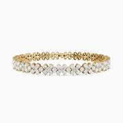 Cora Pear and Princess Cut Floral Lab Grown Diamond Tennis Bracelet