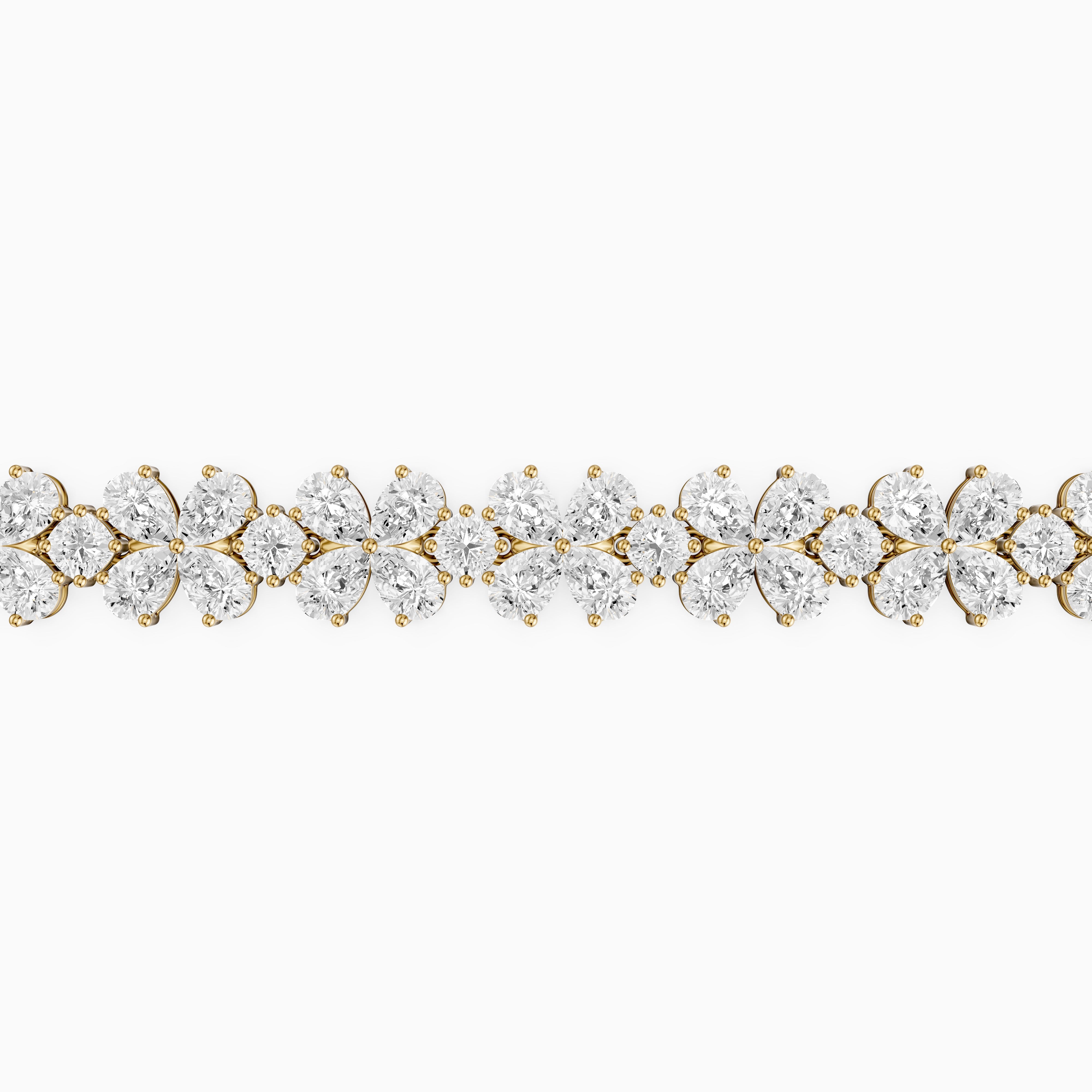 Cora Pear and Princess Cut Floral Lab Grown Diamond Tennis Bracelet