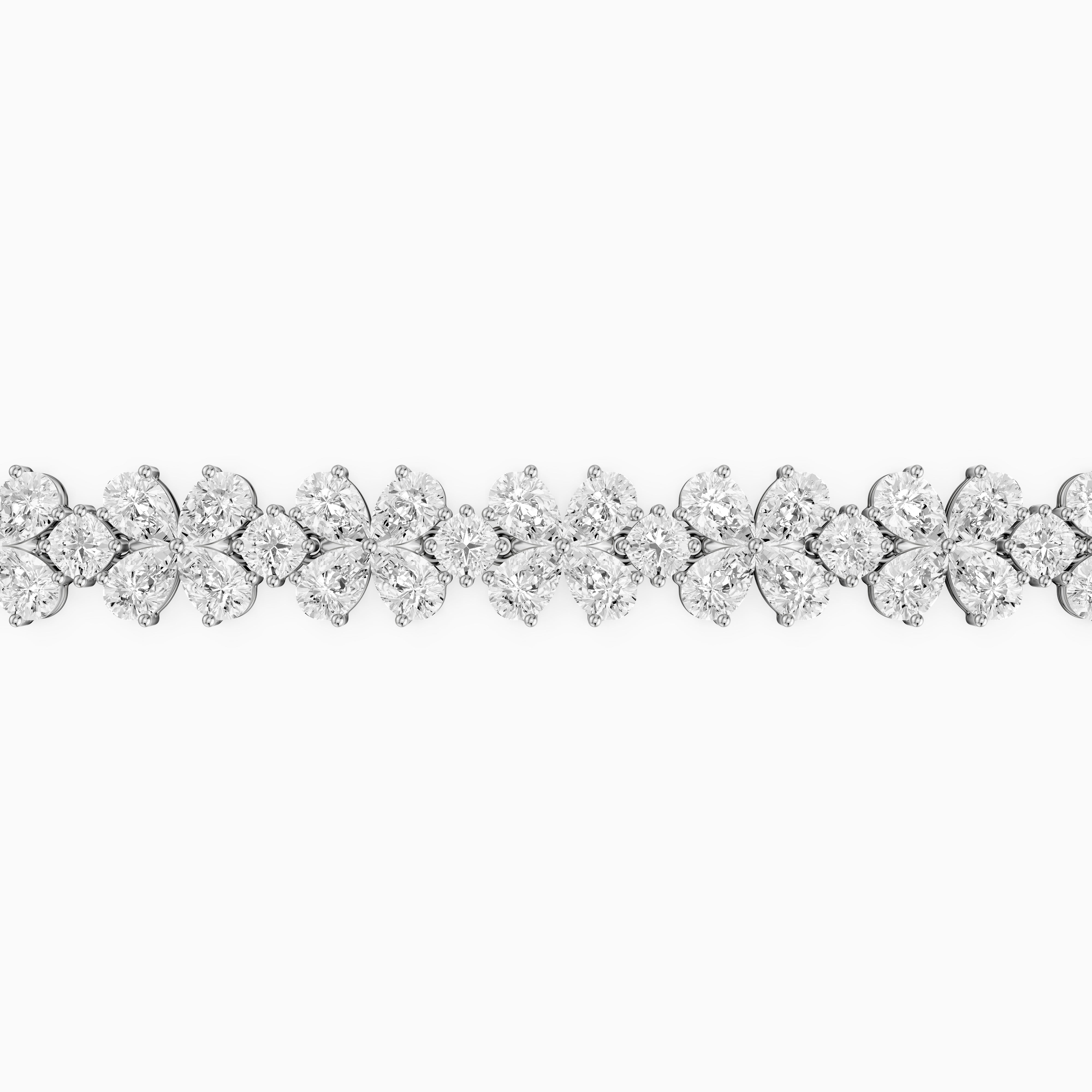 Cora Pear and Princess Cut Floral Lab Grown Diamond Tennis Bracelet