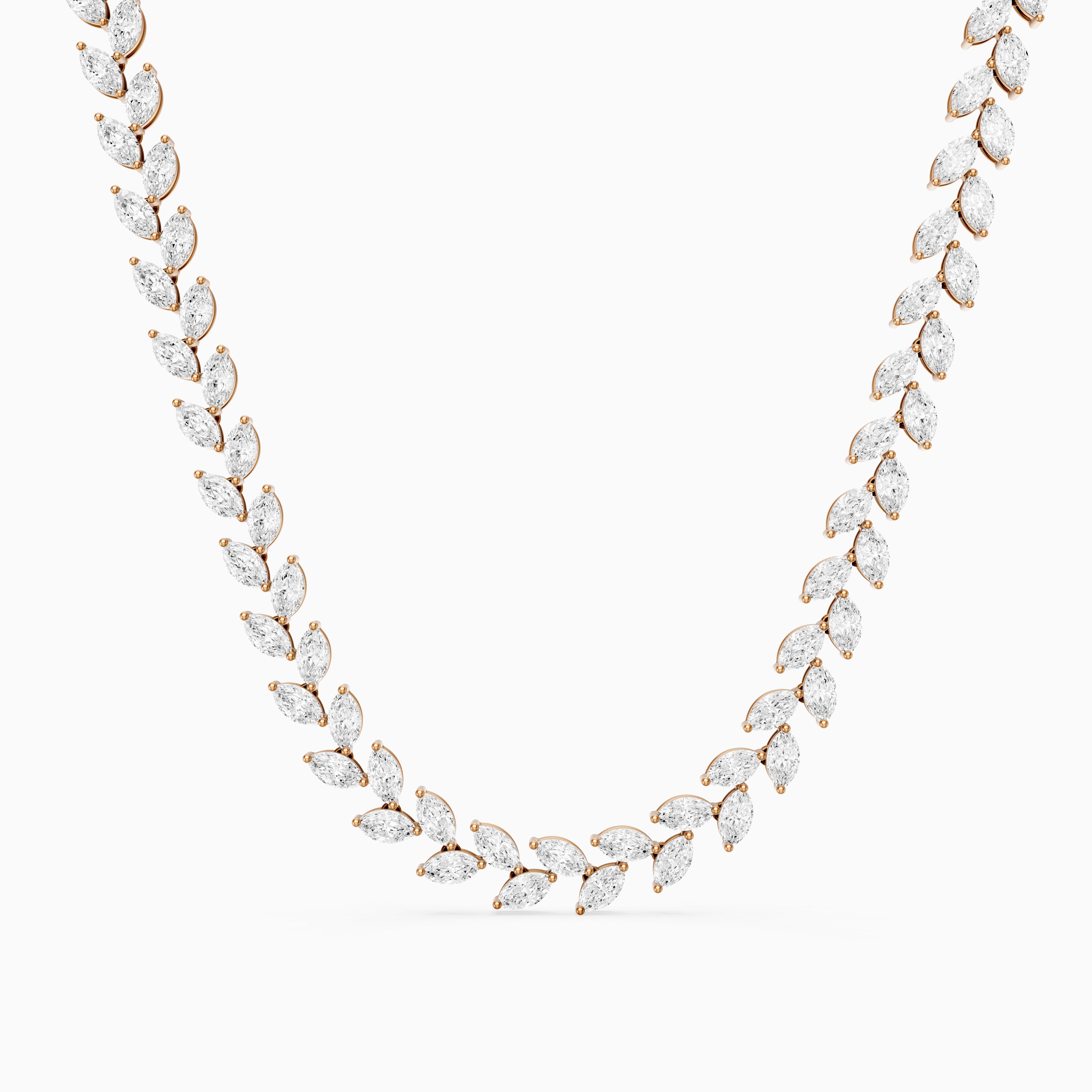 Danielle Marquise Lab Grown Diamond Vine Tennis Necklace