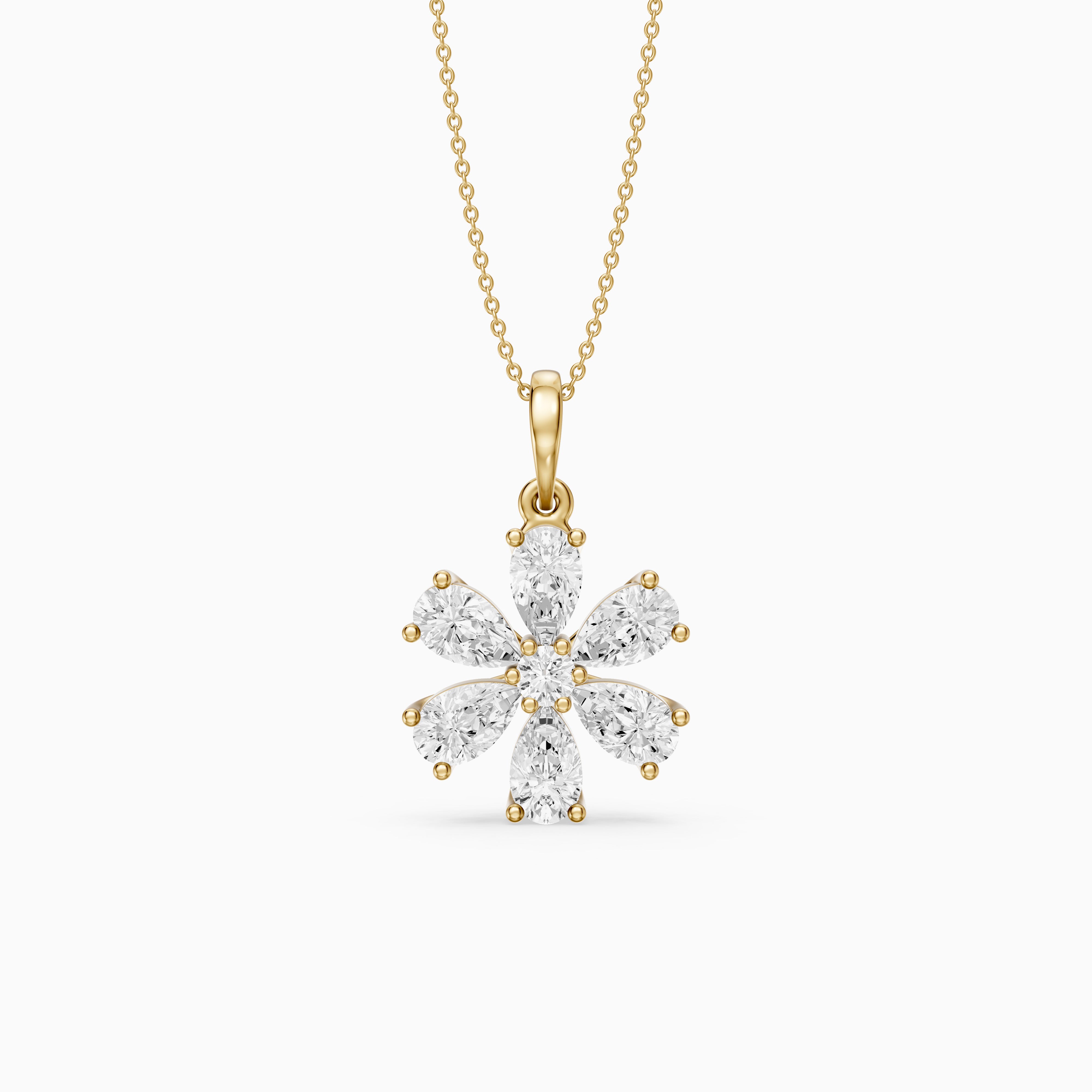 Harlow Floral Pear Shape Lab Grown Diamond Pendant
