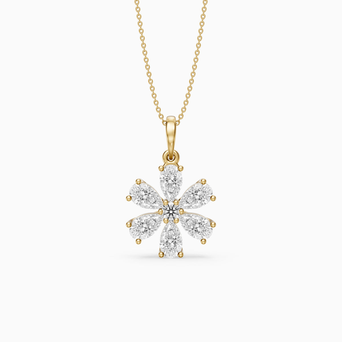 Harlow Floral Pear Shape Lab Grown Diamond Pendant