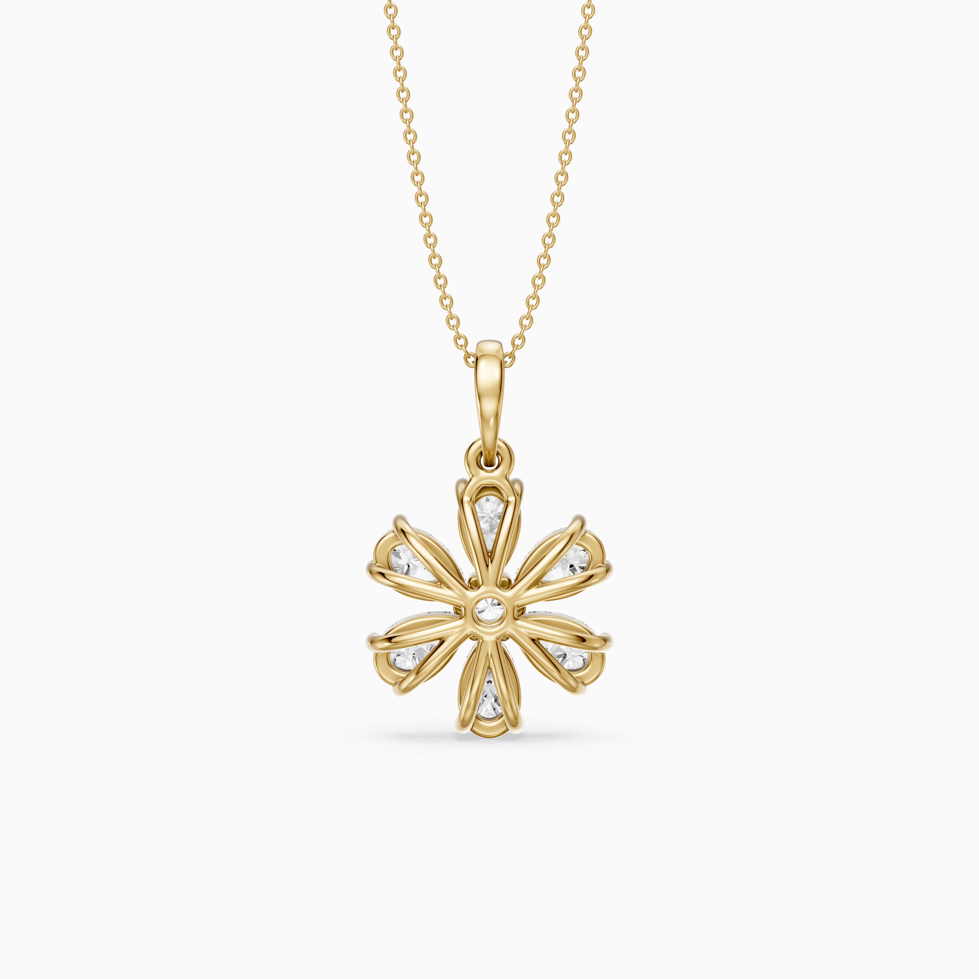 Harlow Floral Pear Shape Lab Grown Diamond Pendant