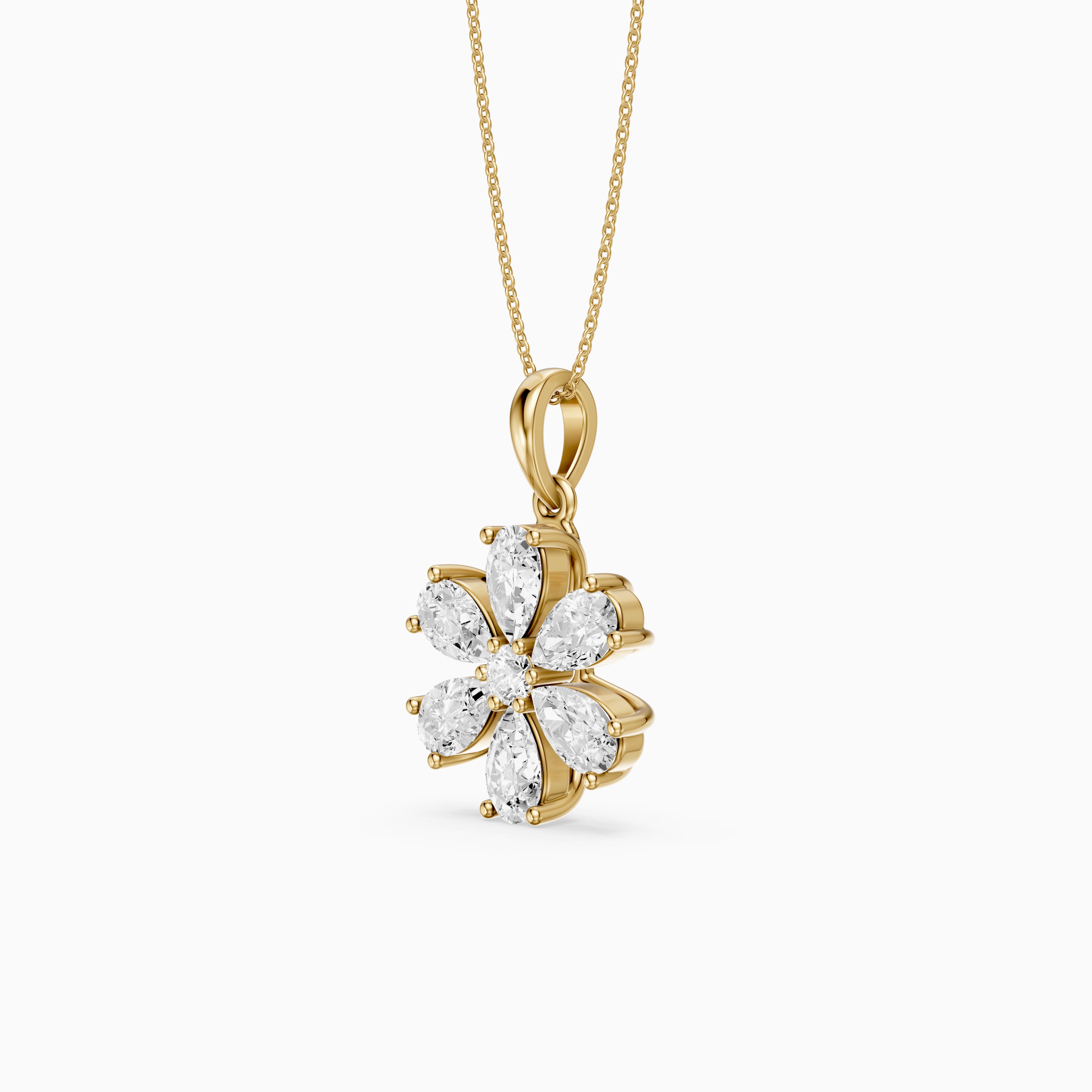 Harlow Floral Pear Shape Lab Grown Diamond Pendant