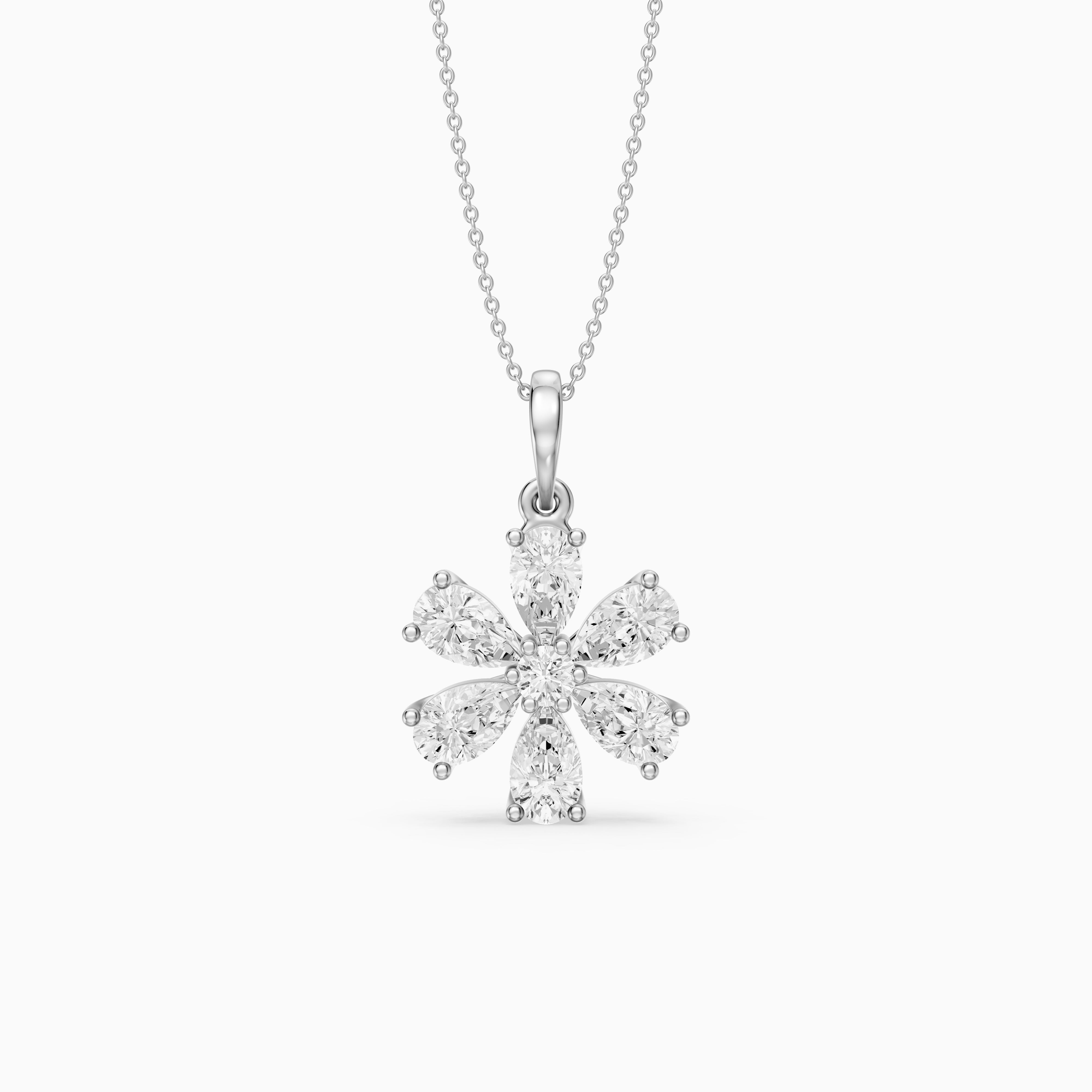Harlow Floral Pear Shape Lab Grown Diamond Pendant