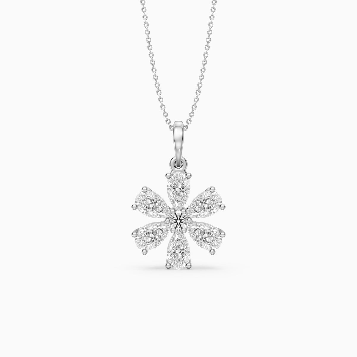 Harlow Floral Pear Shape Lab Grown Diamond Pendant
