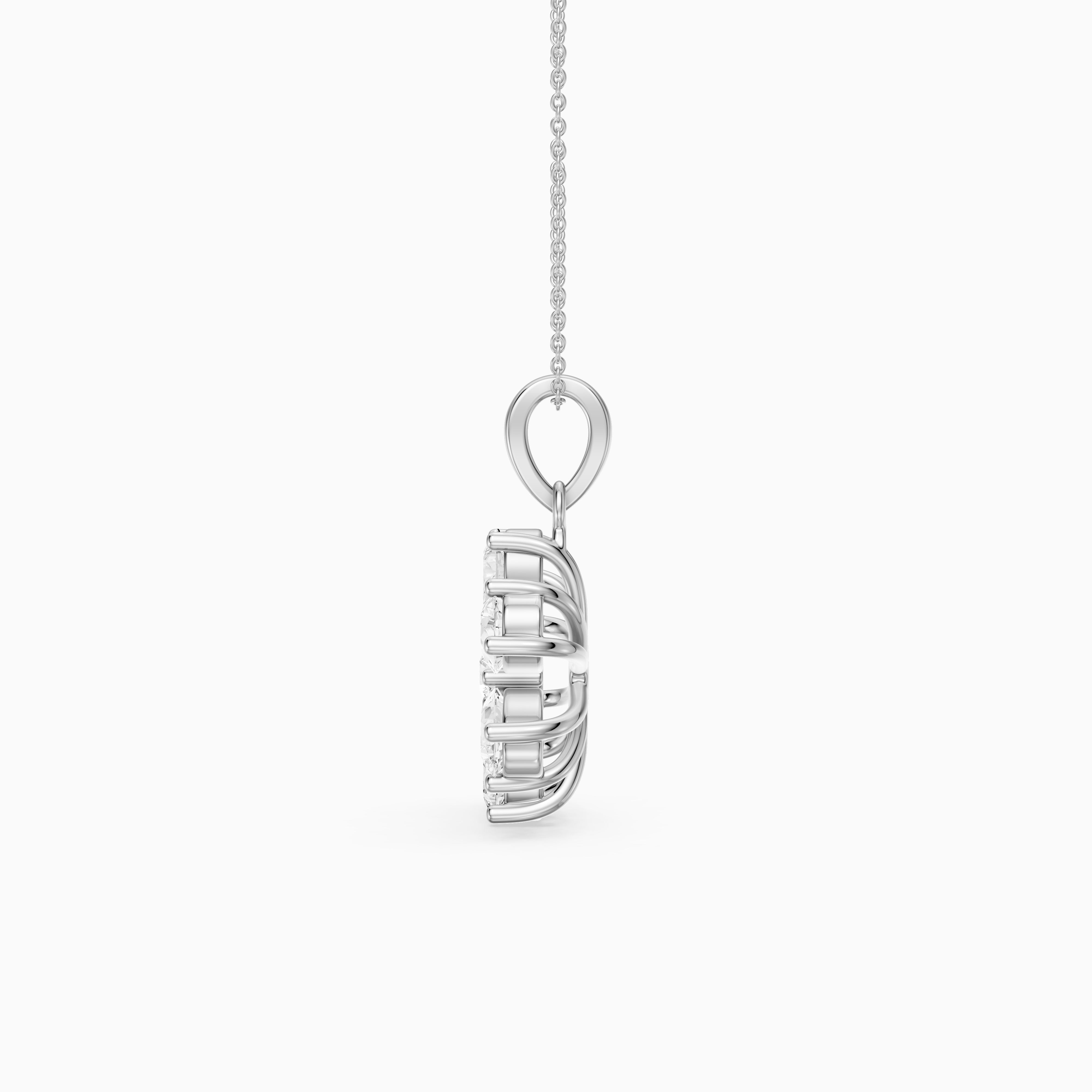 Harlow Floral Pear Shape Lab Grown Diamond Pendant