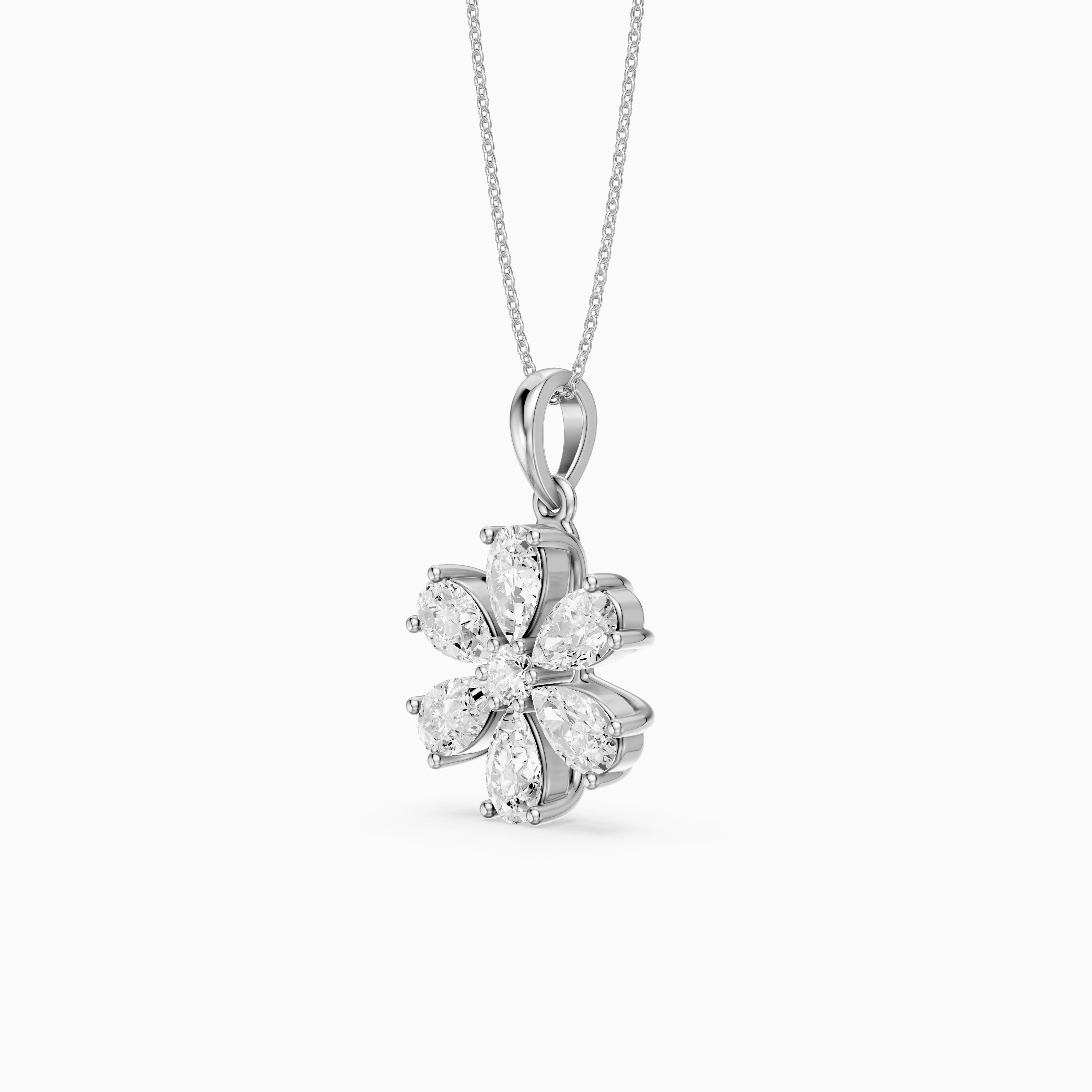 Harlow Floral Pear Shape Lab Grown Diamond Pendant