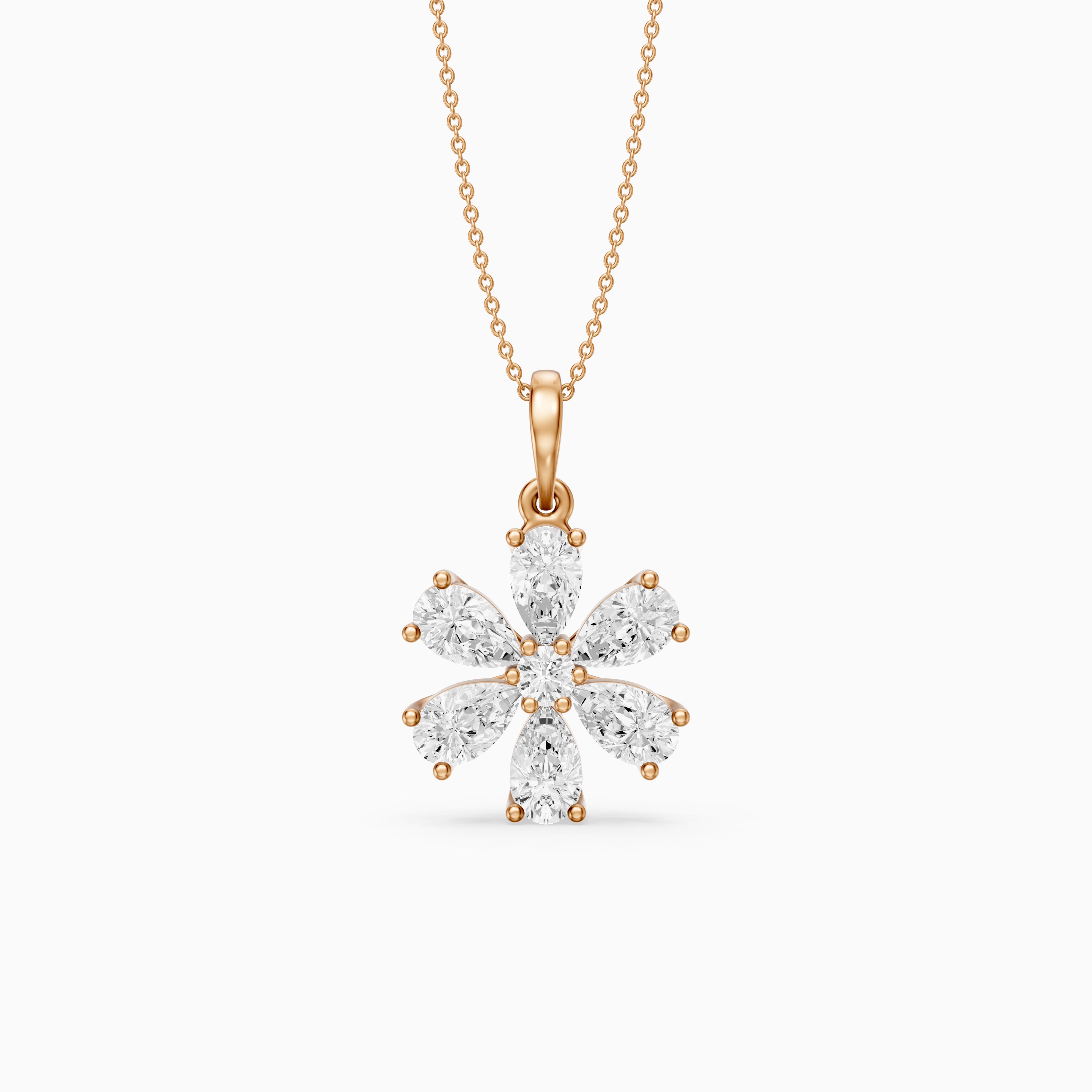Harlow Floral Pear Shape Lab Grown Diamond Pendant