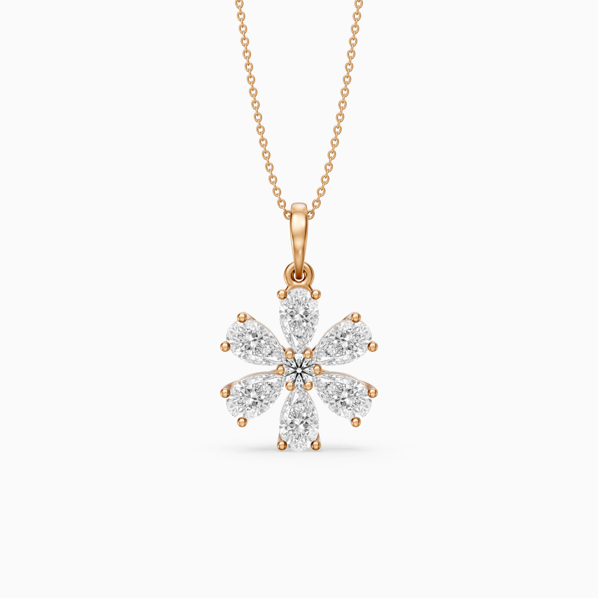 Harlow Floral Pear Shape Lab Grown Diamond Pendant
