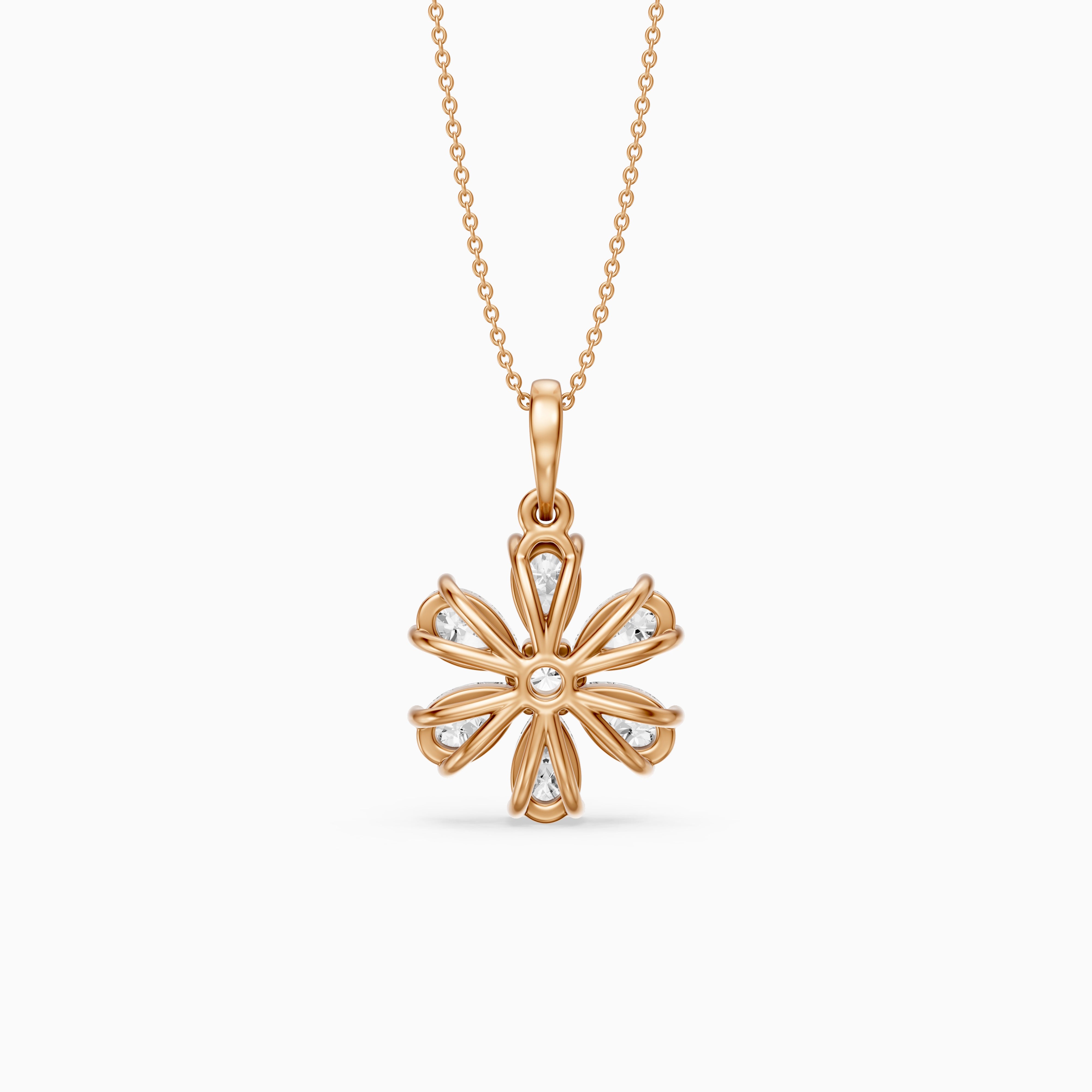 Harlow Floral Pear Shape Lab Grown Diamond Pendant